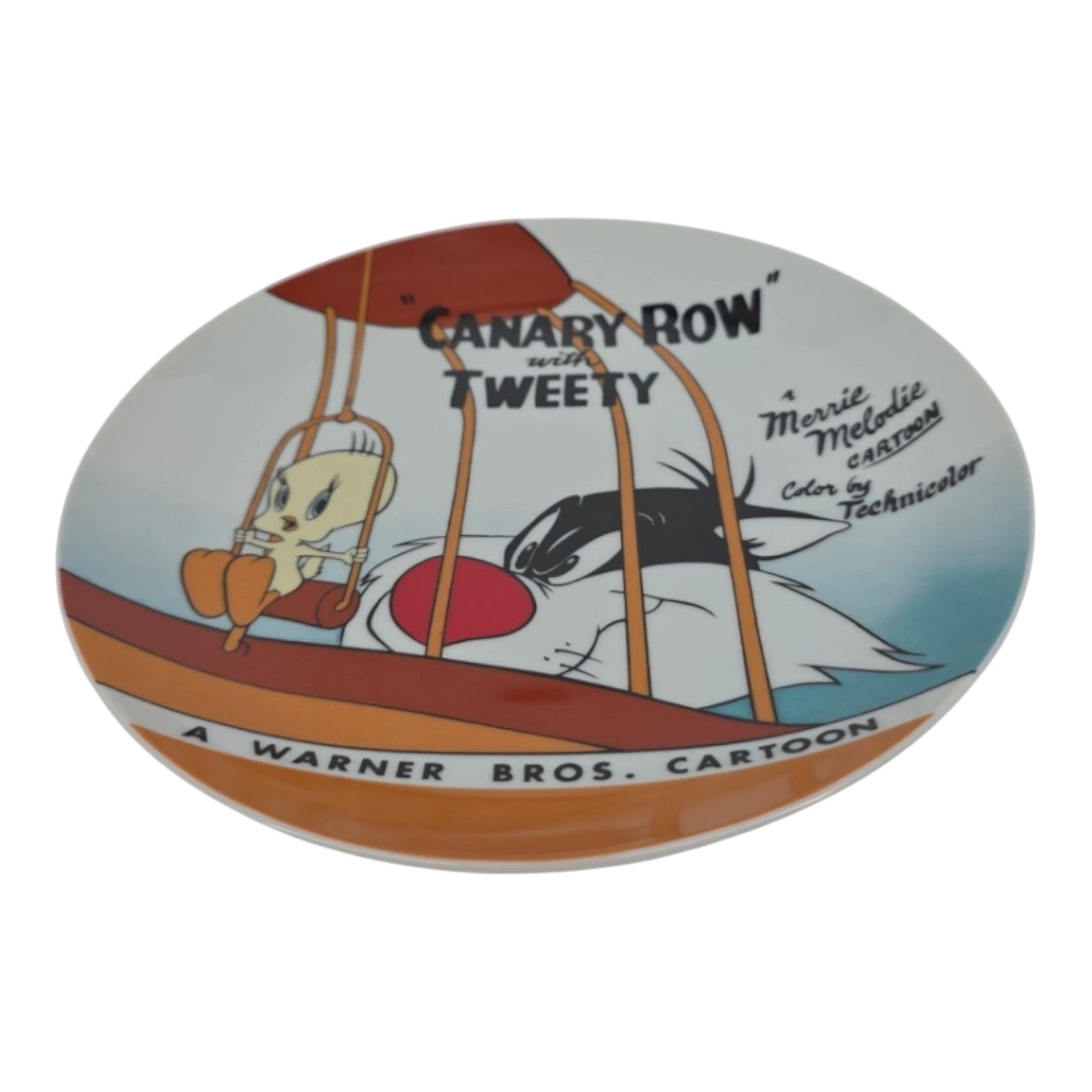 Warner Bros Looney Tunes Tweety Canary Row Classic Lobby Card Plate with Stand