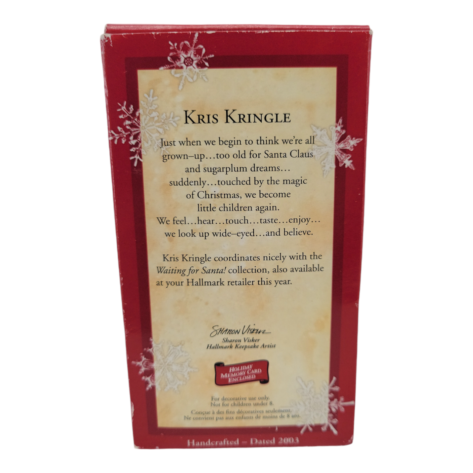 2003 Hallmark Keepsake Kris Kringle Christmas Tree Ornament Santa Claus