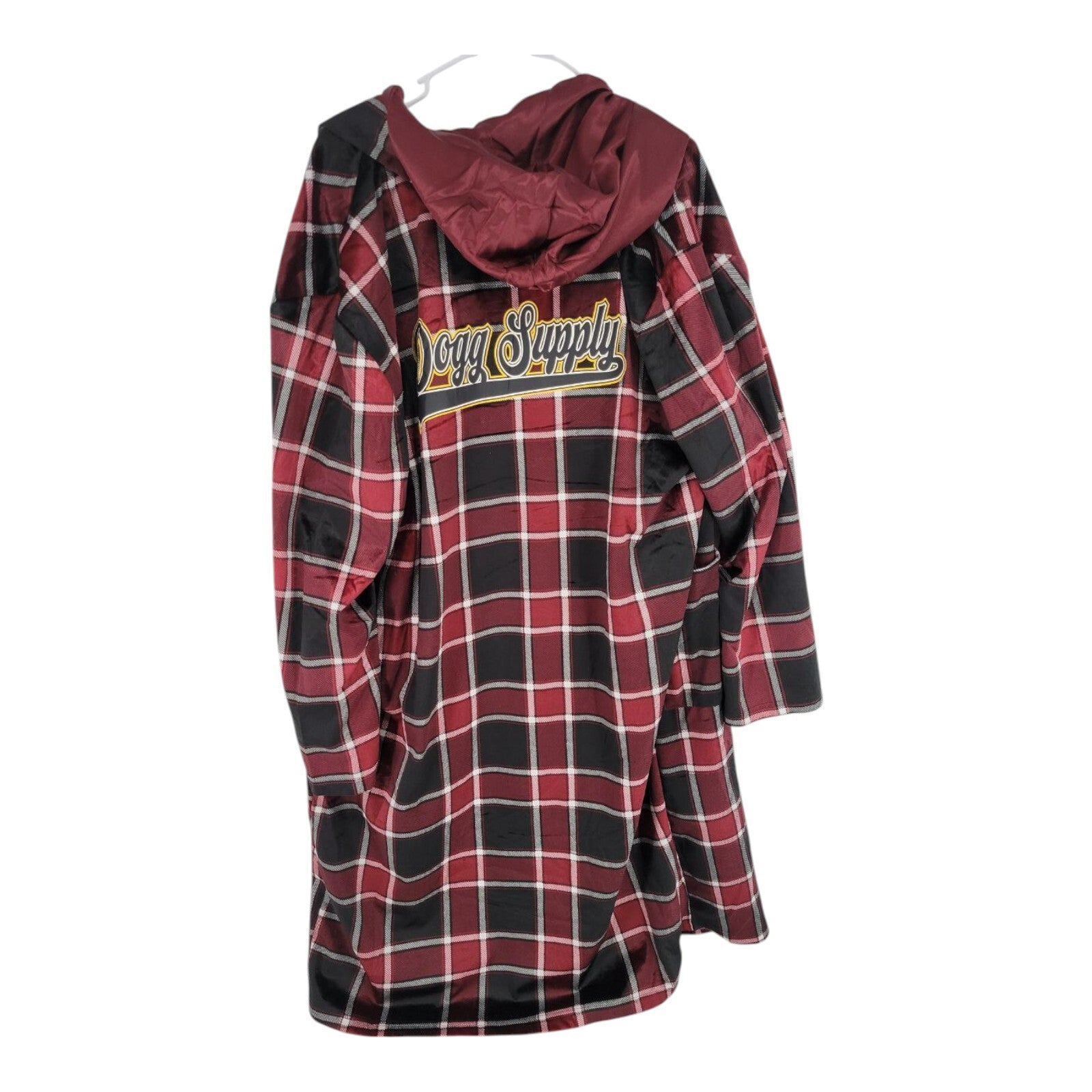 Dogg Supply Hooded Plaid Robe Red Black Snoop Dogg Design Size L