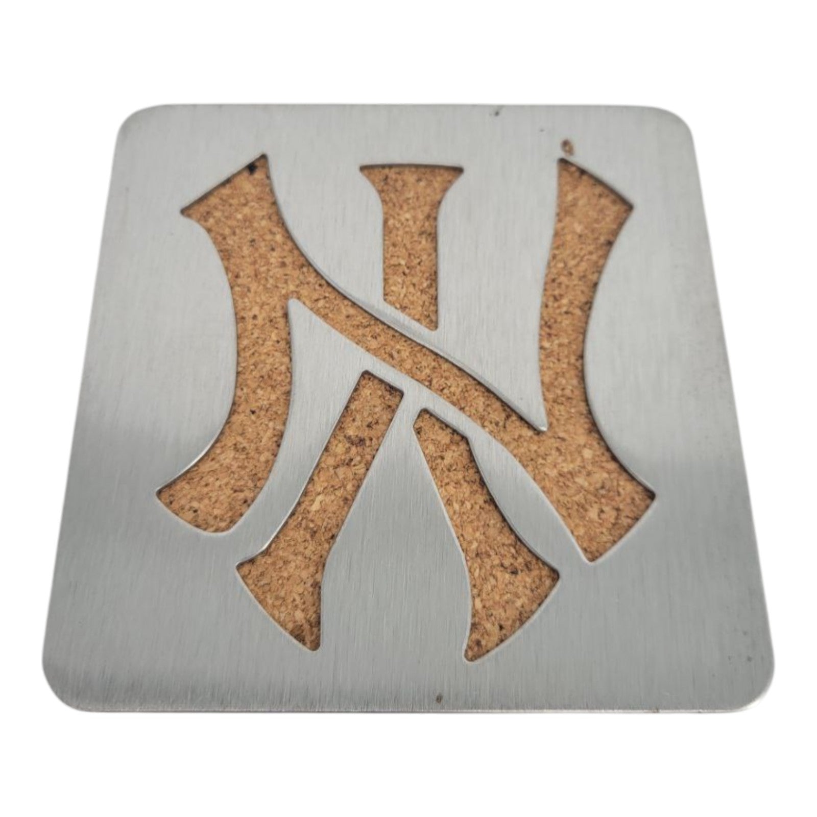 New York Yankees Coasters Set of 4 MLB Metal Cork Barware Drink Mats