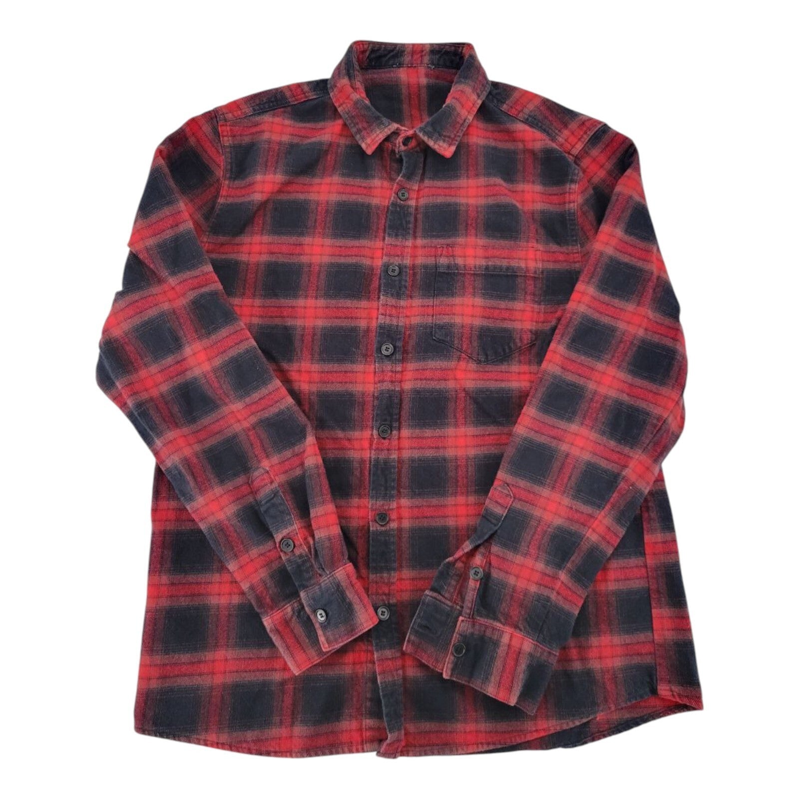 Red Black Plaid Flannel Shirt Look But Don’t Touch Statue Graphic Size M