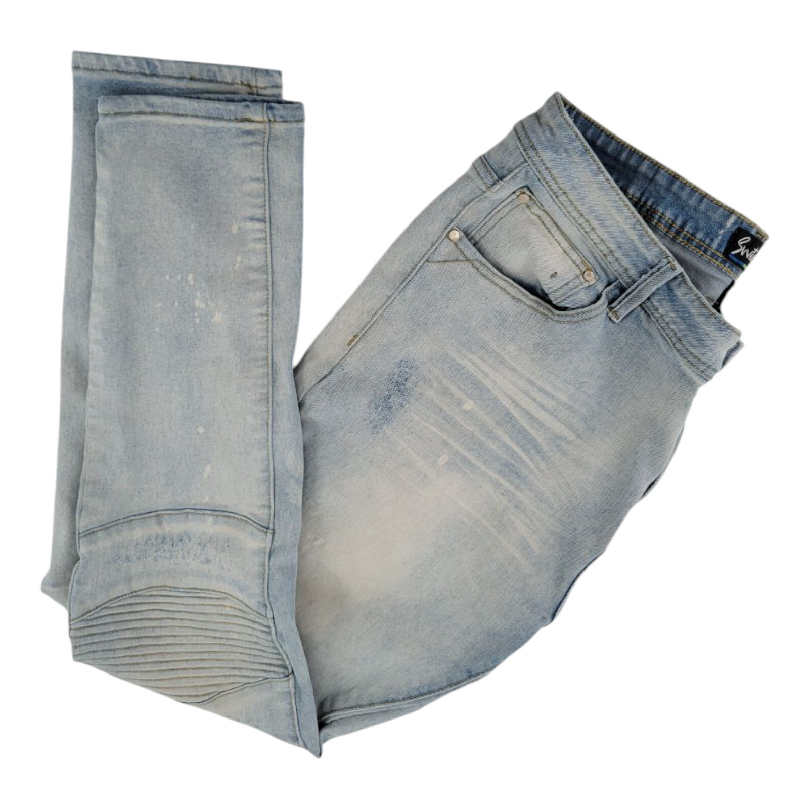 Switch Remarkable Moto Slim Taper Fit Jeans Streetwear Mens 38x32