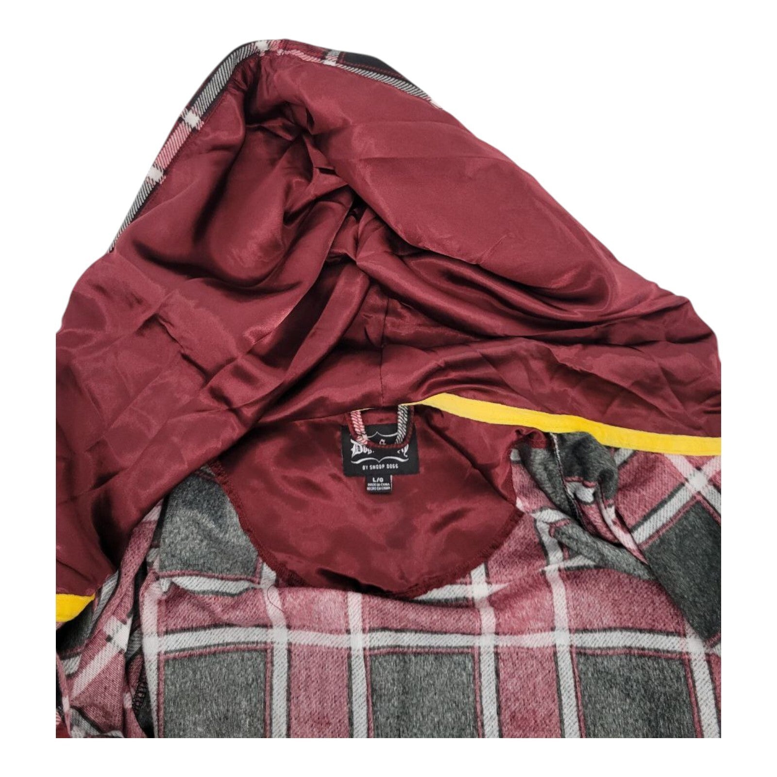 Dogg Supply Hooded Plaid Robe Red Black Snoop Dogg Design Size L