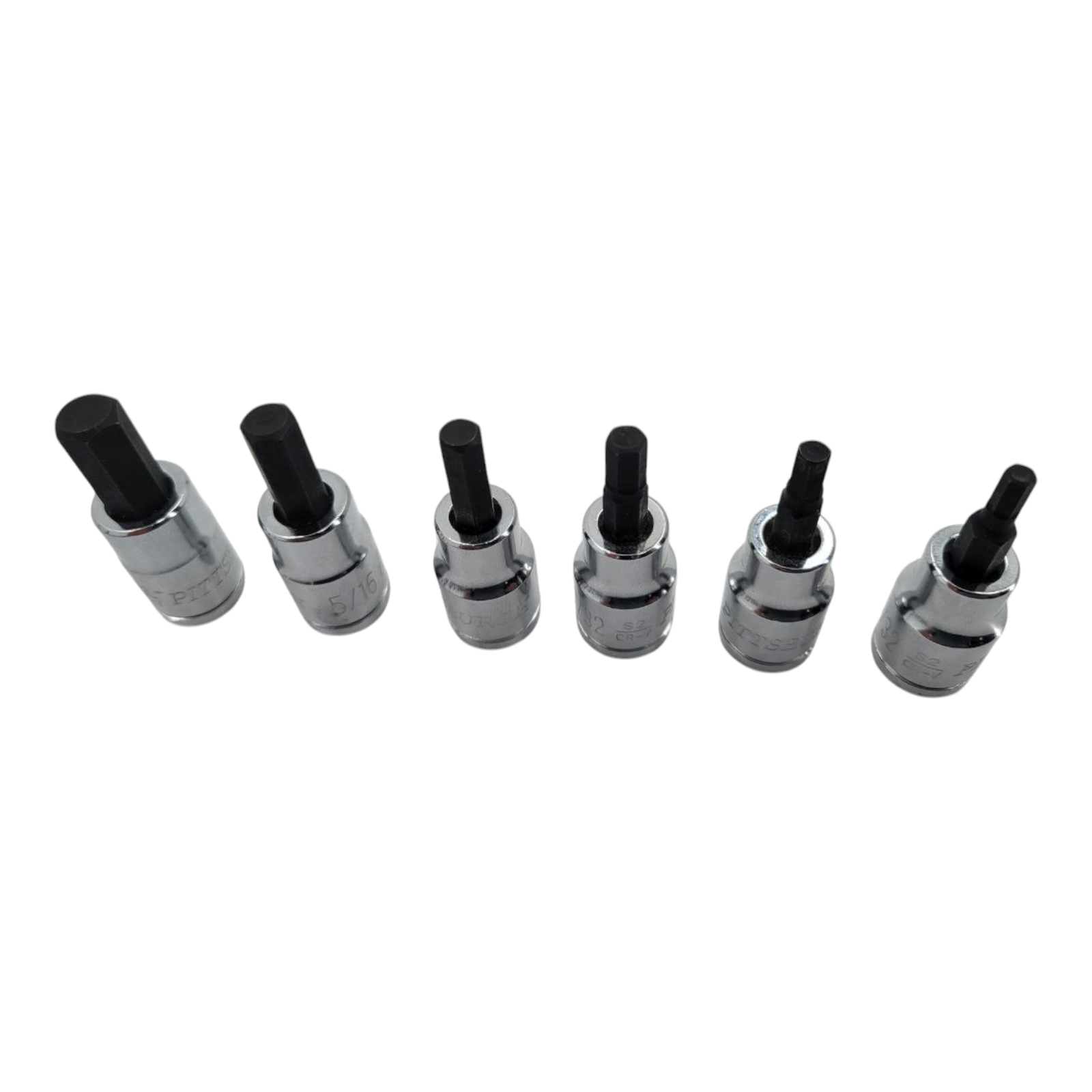Pittsburgh 12pc Hex Bit Socket Set SAE Metric 3/8" Drive S2 CR-V