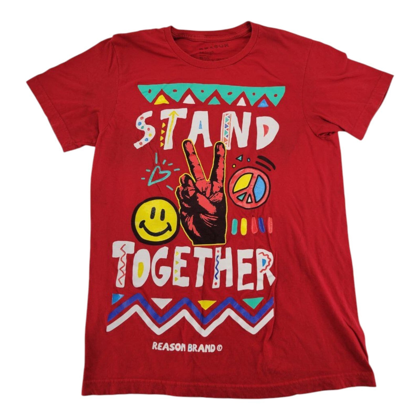 Reason Brand Stand Together Red Graphic T-Shirt Size Medium