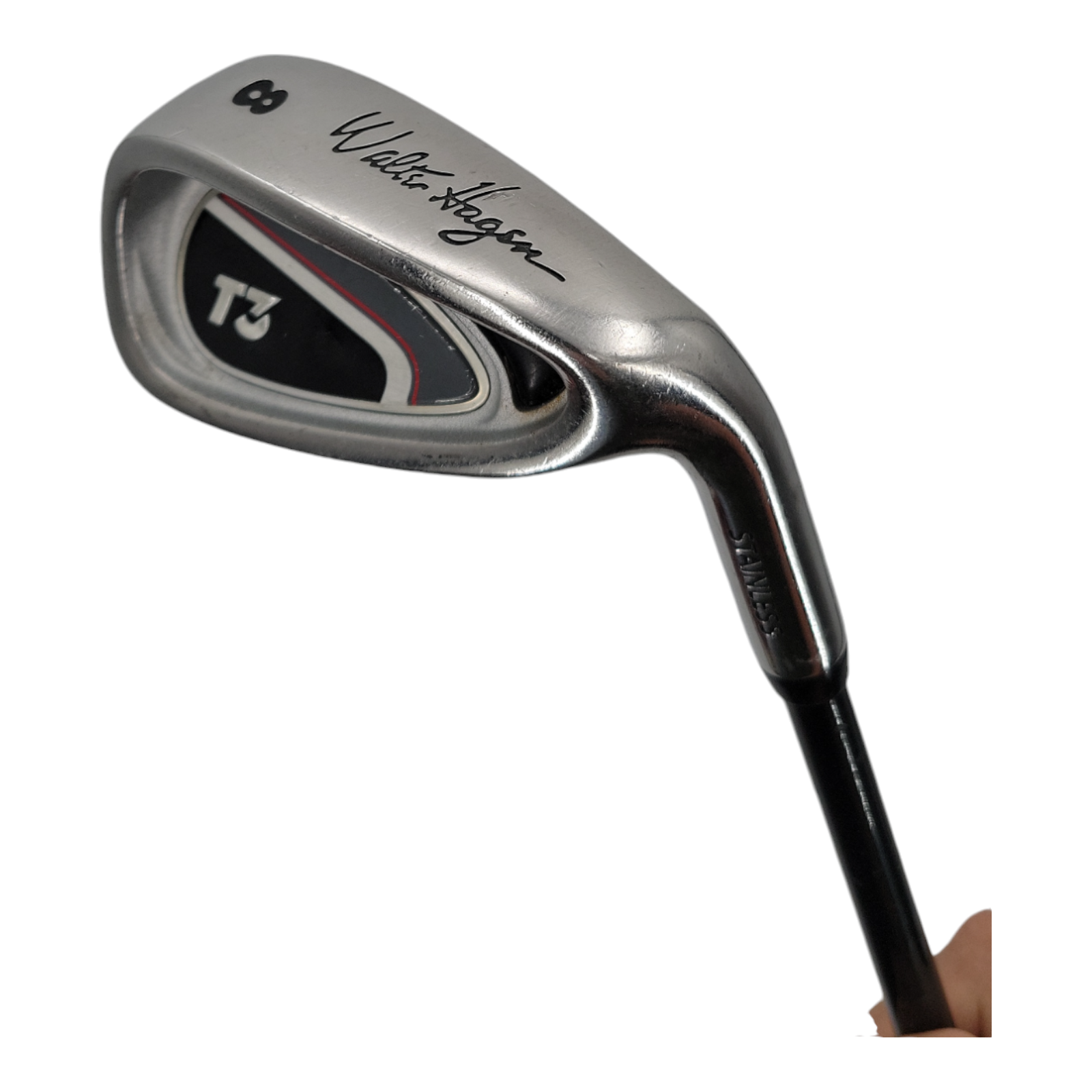 Walter Hagan T3 Stainless 8 Iron RH Golf Club 37.5" Graphite Shaft Original Grip