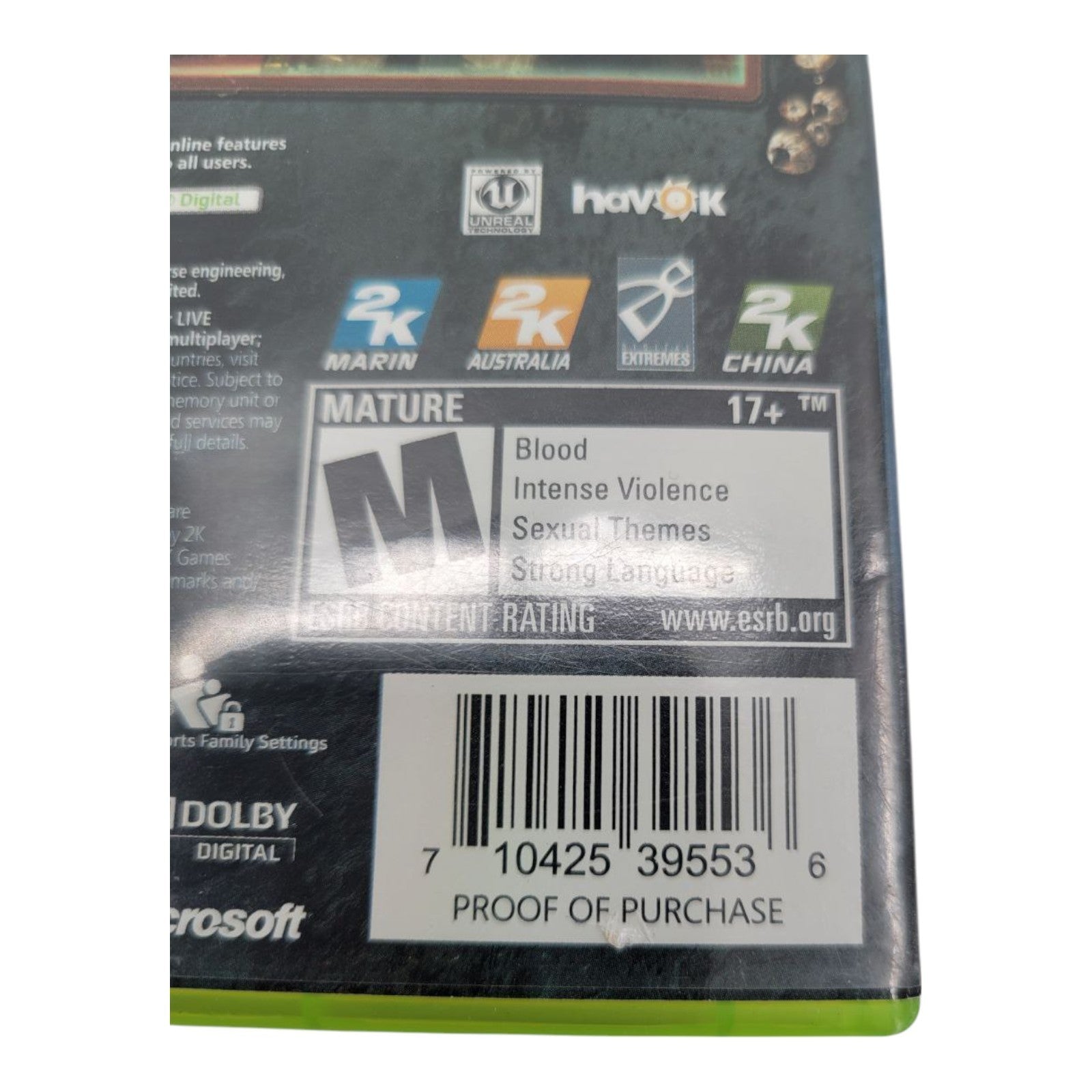 Microsoft 2K Games XBOX 360 XBOX Bioshock 2 NTSC No Disc