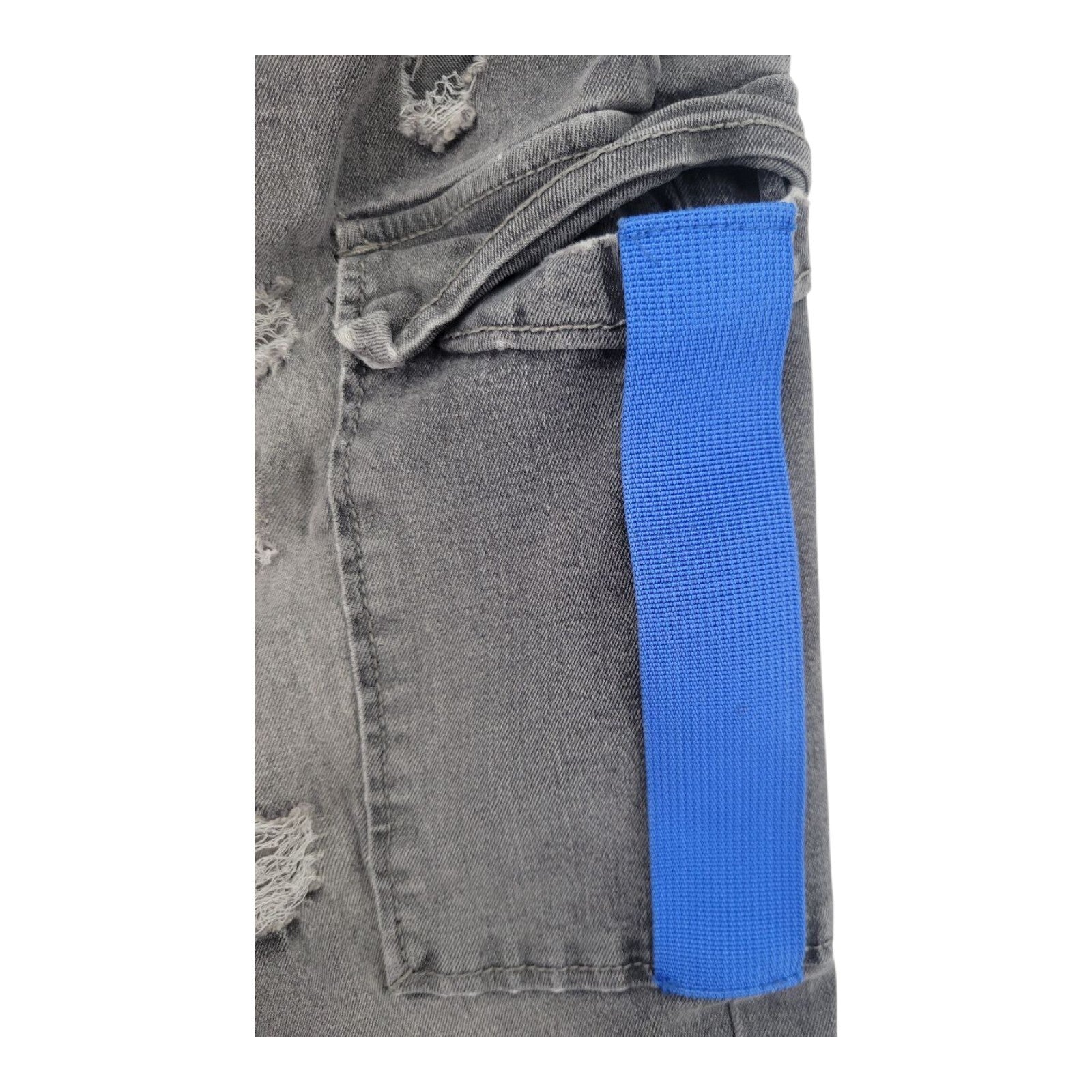 M Society Politically Incorrect Mens Gray Distressed Skinny Jeans 40x32