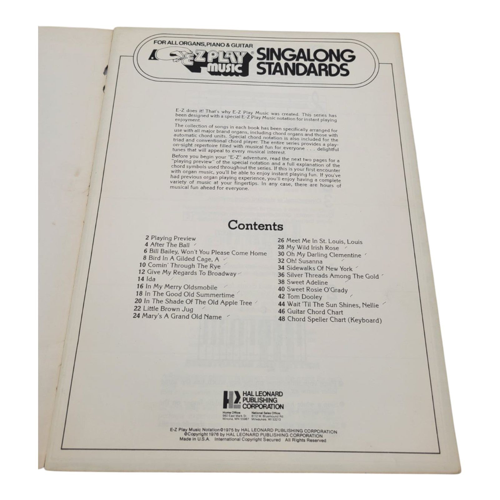 Vintage 1976 EZ Play Today #21 Singalong Standards Sheet Music Song Book