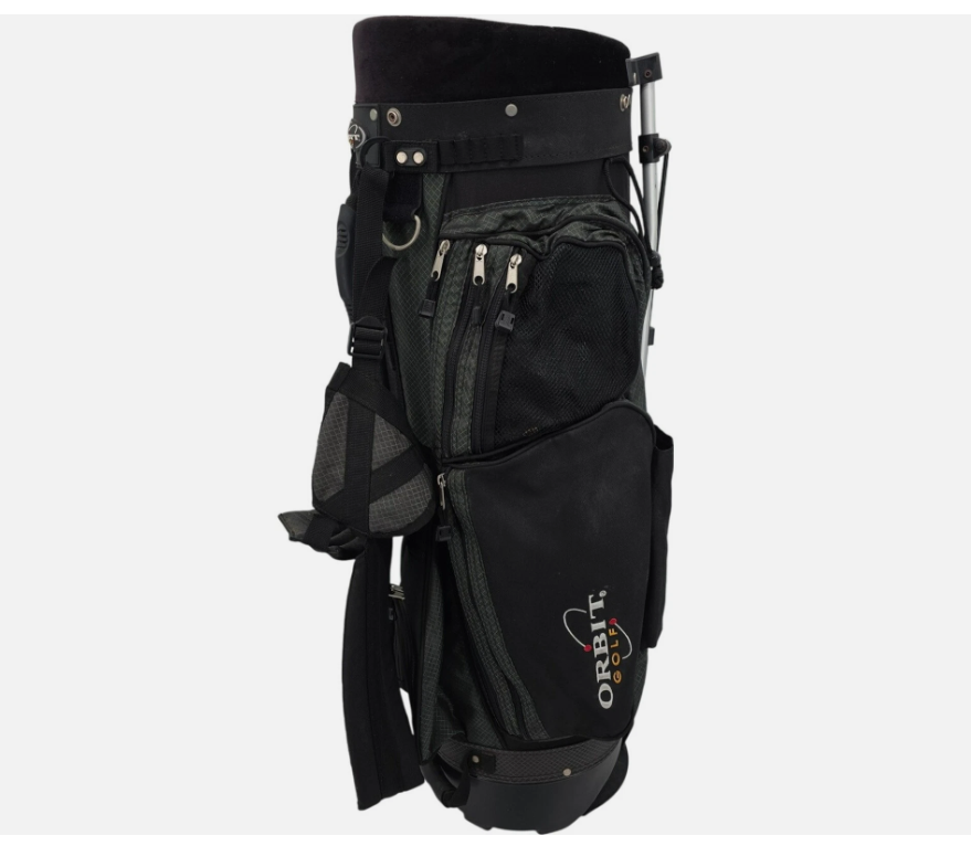 Orbit Four Divider Black Golf Bag With Carrying Strap And Stand