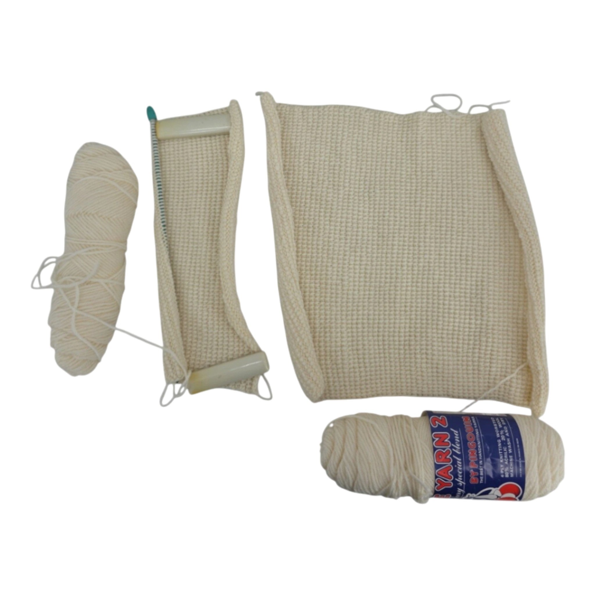 Vintage Pingouin Le Yarn Acrylic Wool Blend Knitting Yarn with Project Pieces