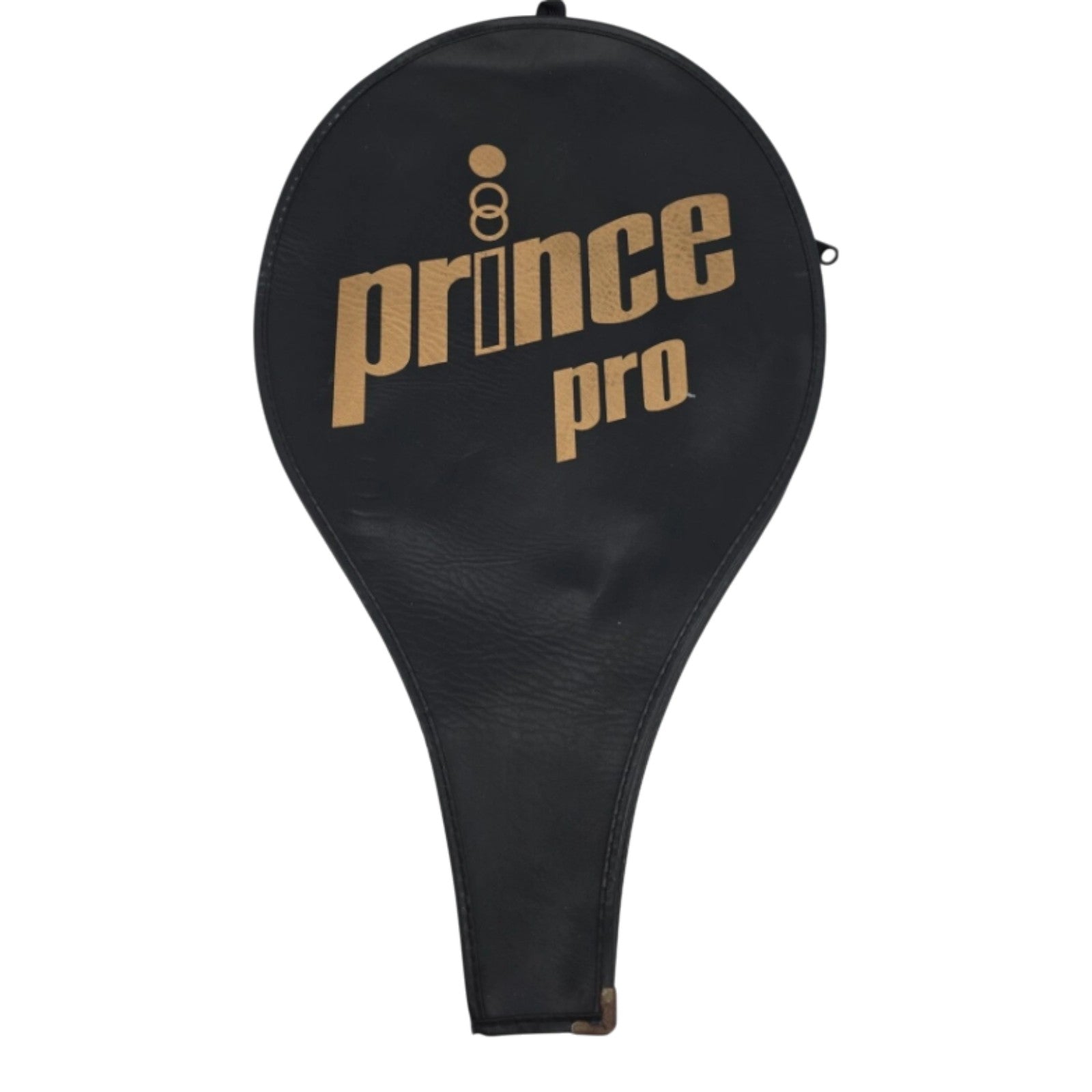 Prince Pro Vintage Tennis Racquet Cover Black with Gold Logo Cover Only