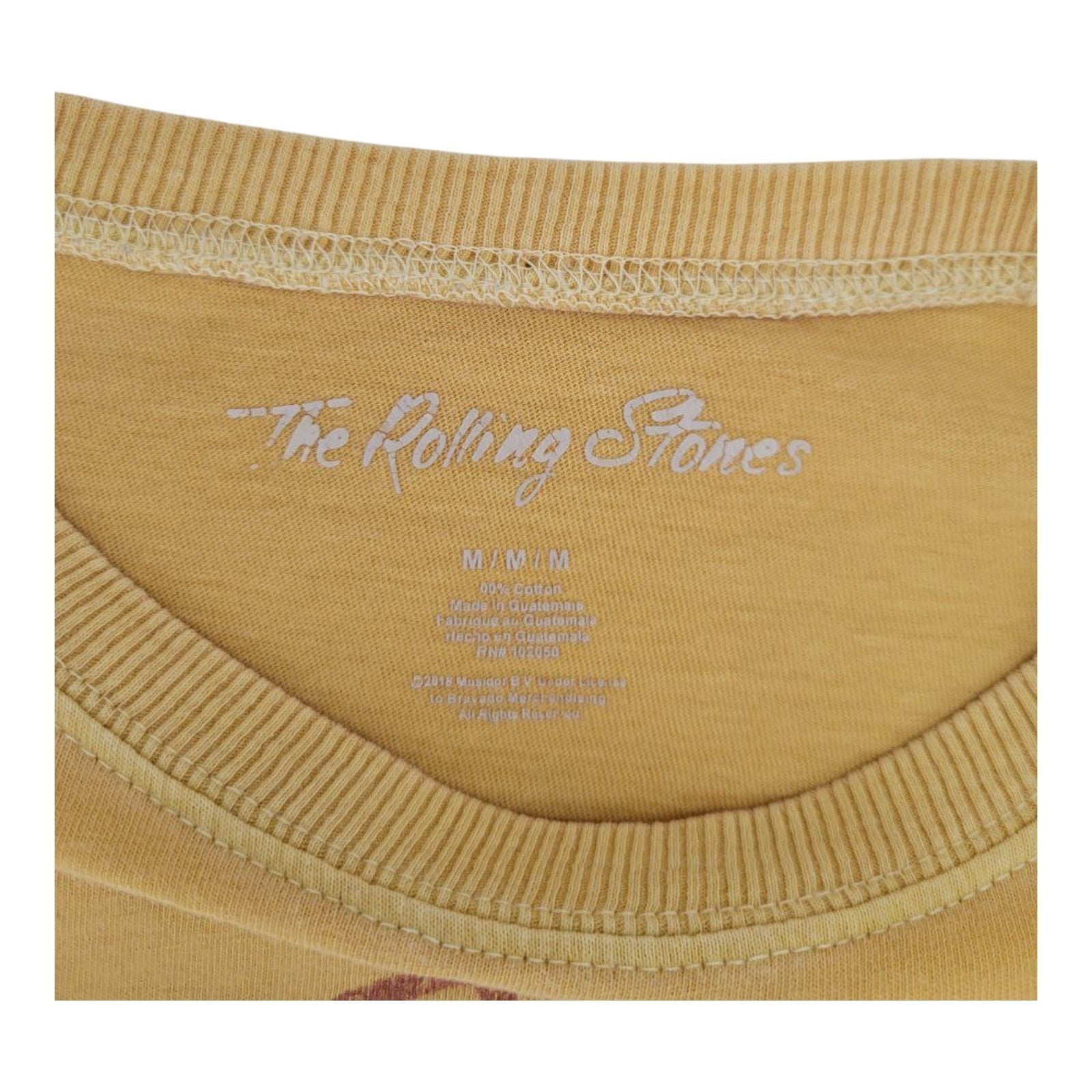 The Rolling Stone Womens Yellow Crew Neck Short Sleeve Graphic T Shirt Size M