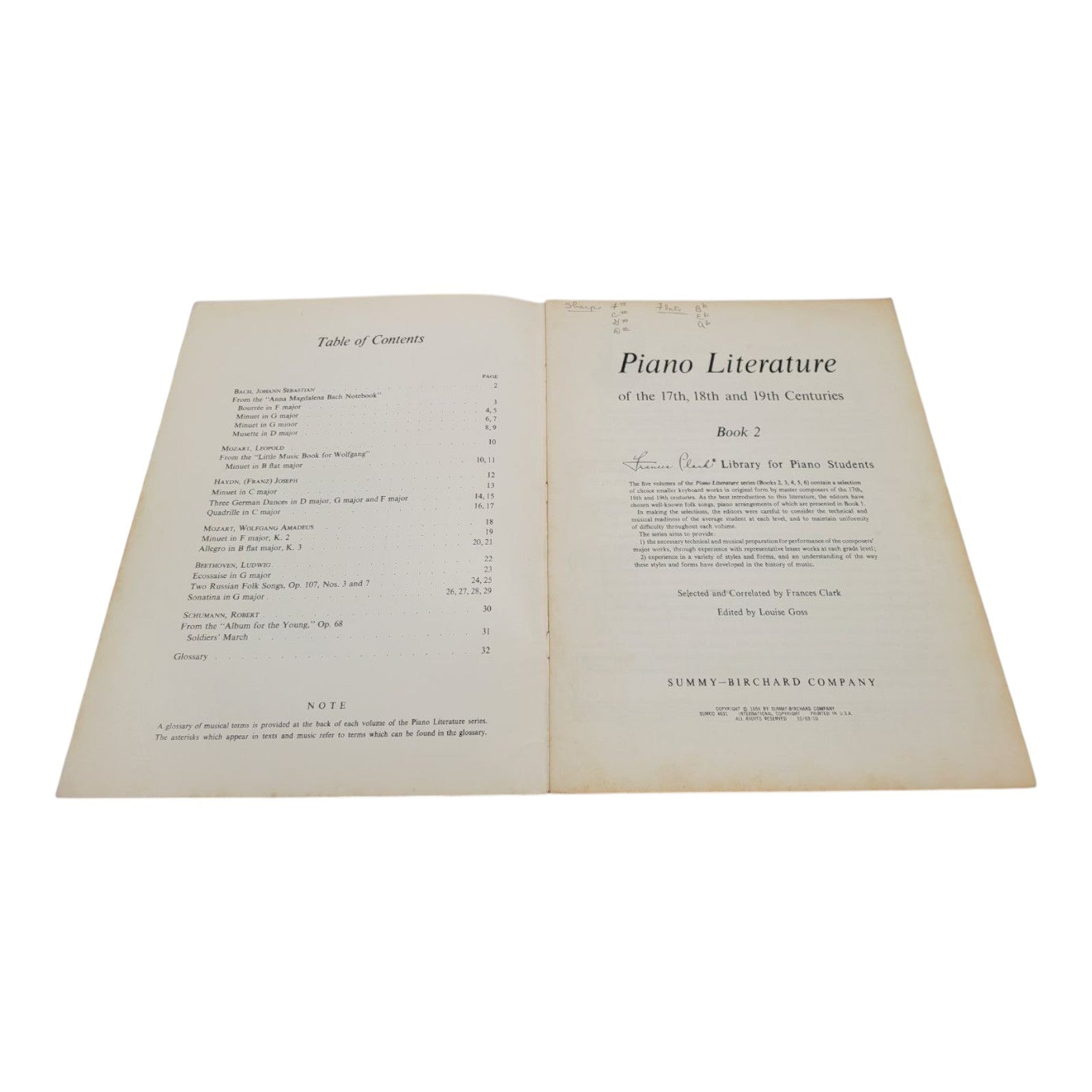 Frances Clark Piano Literature Book 2 and 4B Summy Birchard Publishing Set