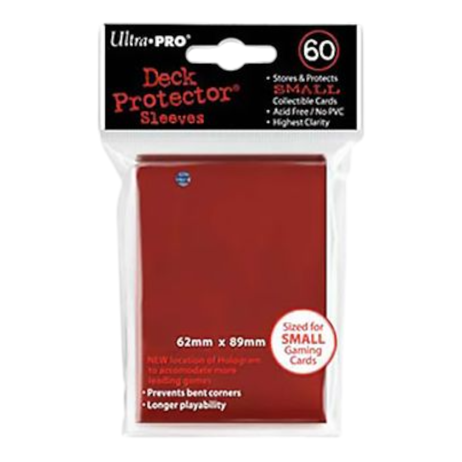 Ultra Pro Small Gloss Solid Red Deck Protector Sleeves – 60 Count
