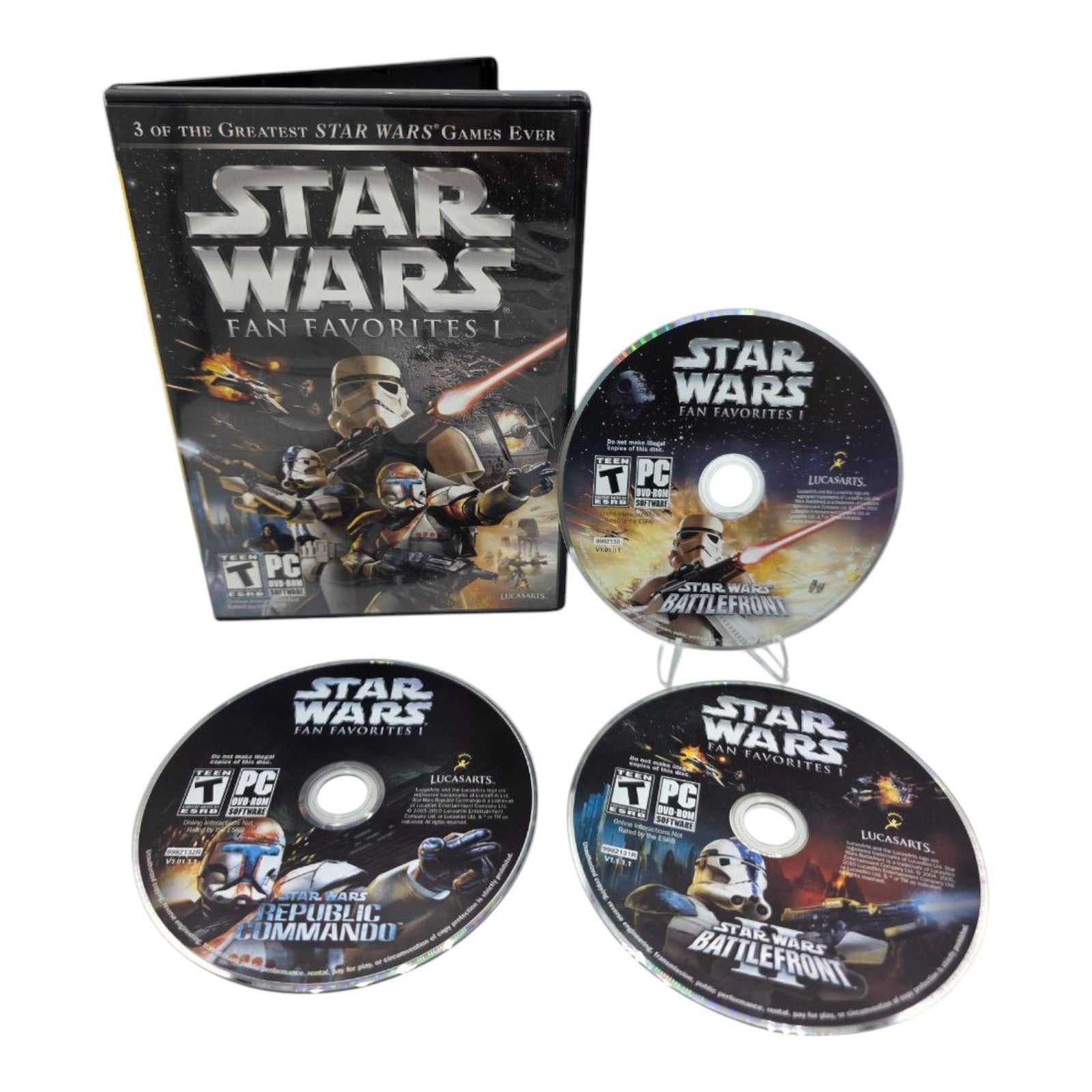 Star Wars Fan Favorites PC Battlefront I II Republic Commando Tested no Manual