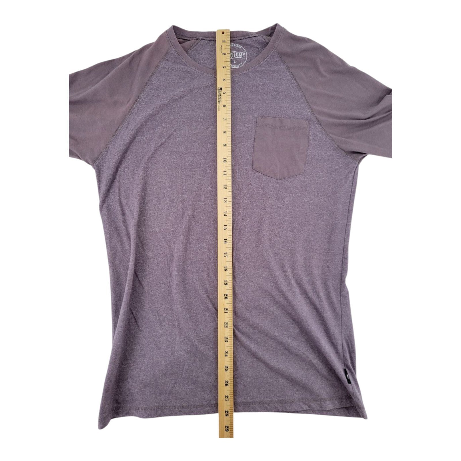 Dikotomy Premium Basics Mens Long Sleeve Pocket T-Shirt Purple Size L