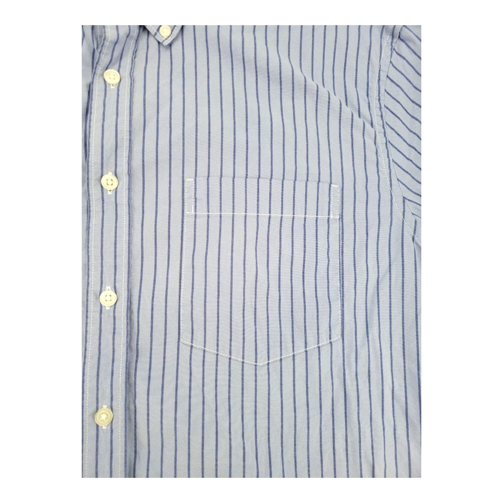 Gap Modern Oxford Blue Striped Shirt Mens Button Up Long Sleeve Size XL