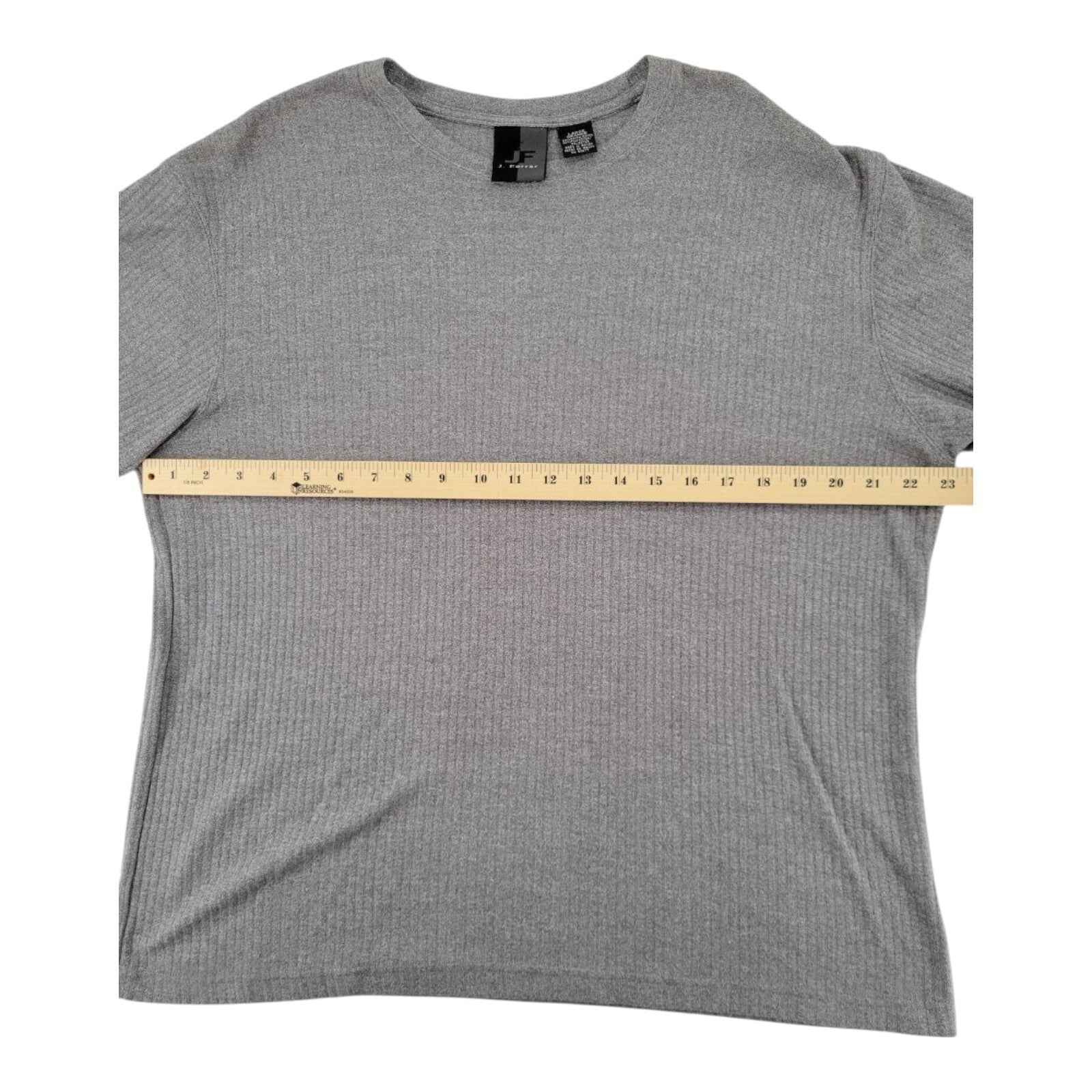 JF J Ferrar Gray Short Sleeve Ribbed Knit T-Shirt Mens Size Large