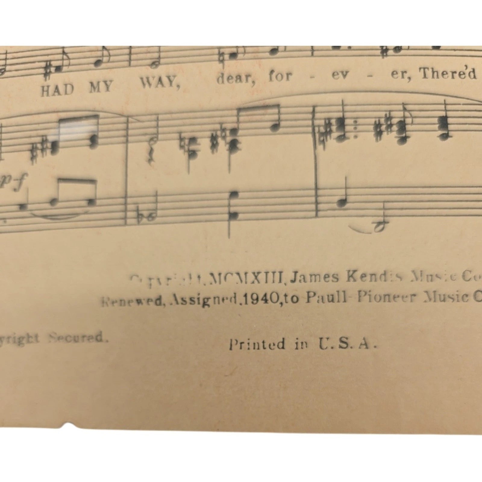 If I Had My Way Featured by Bing Crosby Vintage Sheet Music by Klein & Kendis