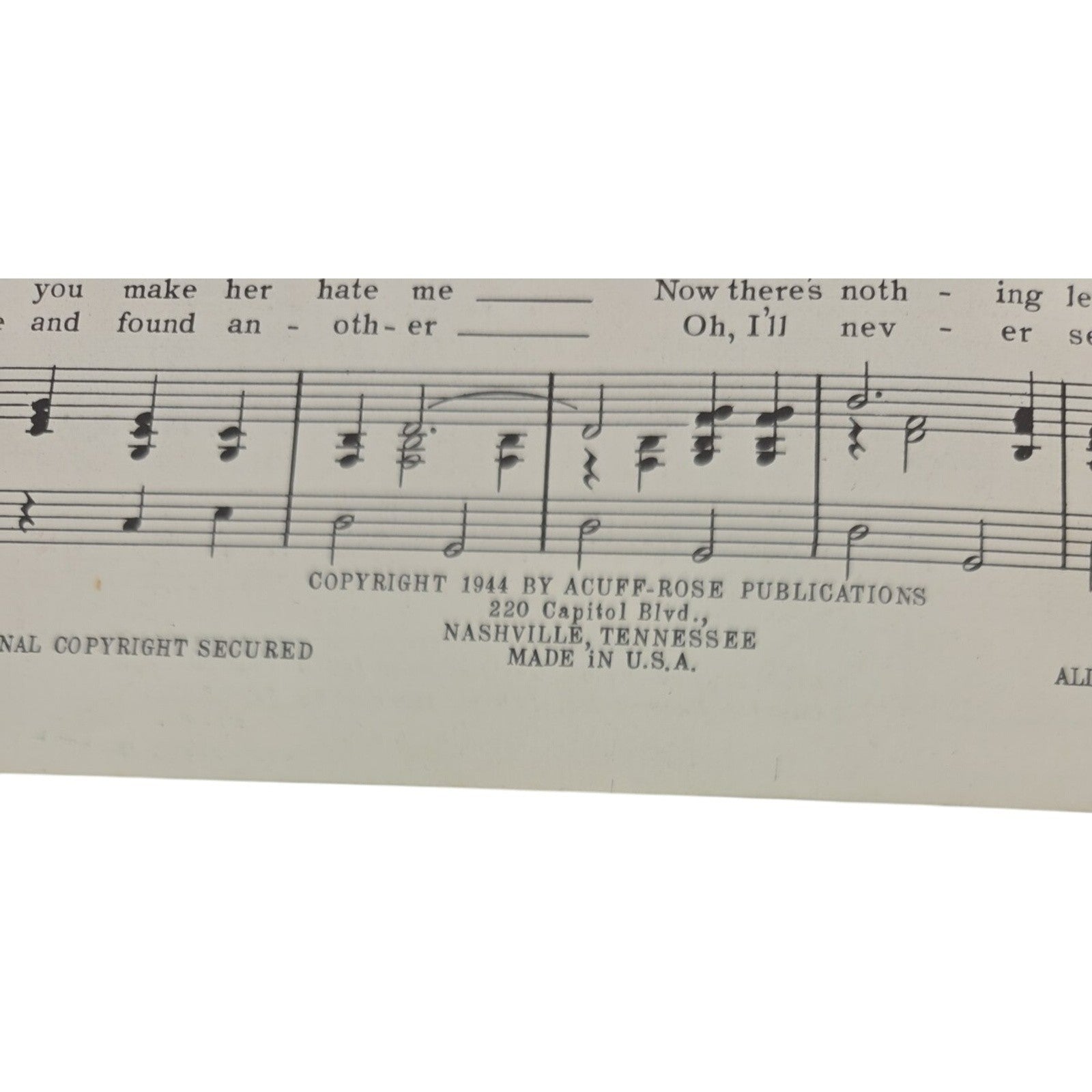 Vintage 1944 Jealous Heart Jenny Lou Carson Al Morgan Sheet Music
