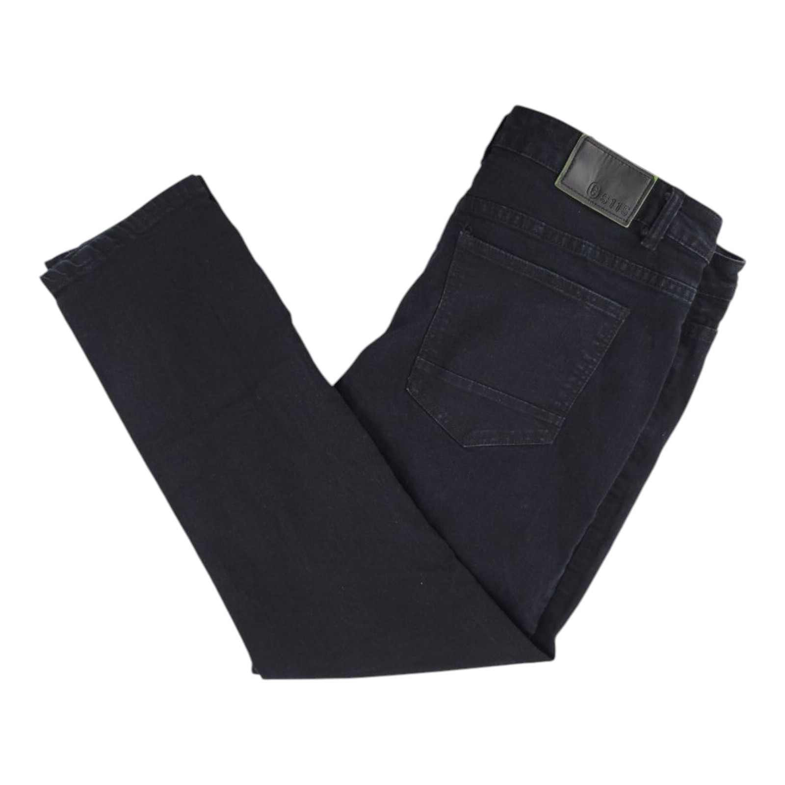 GS115 Black Distressed Denim Jeans Neon Patchwork Stud Detail Mens Size 38