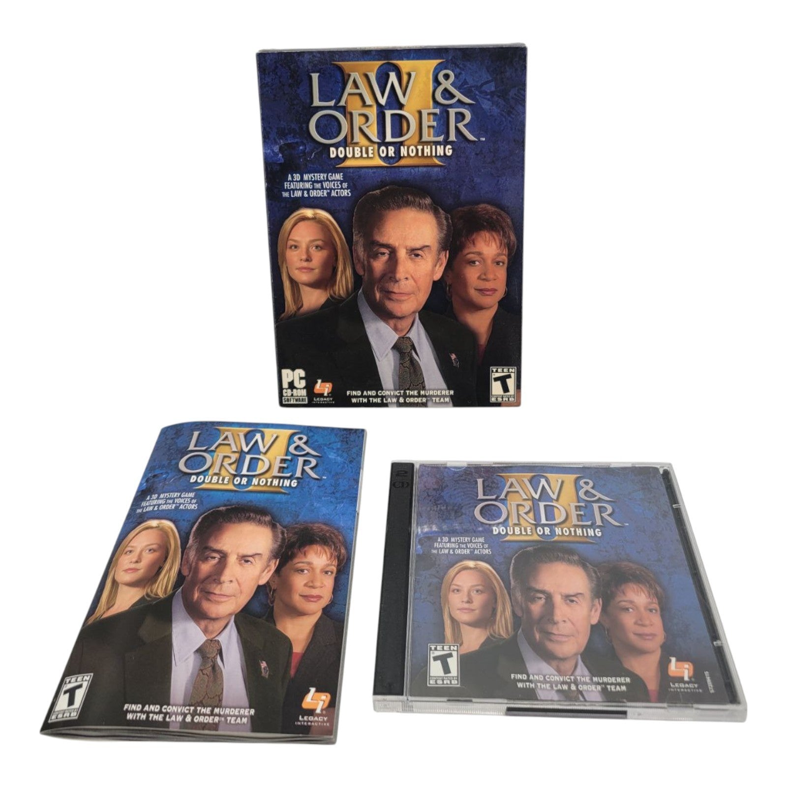 Law & Order II Double or Nothing PC CD ROM Game for Win 98/2000/ME/XP 2003