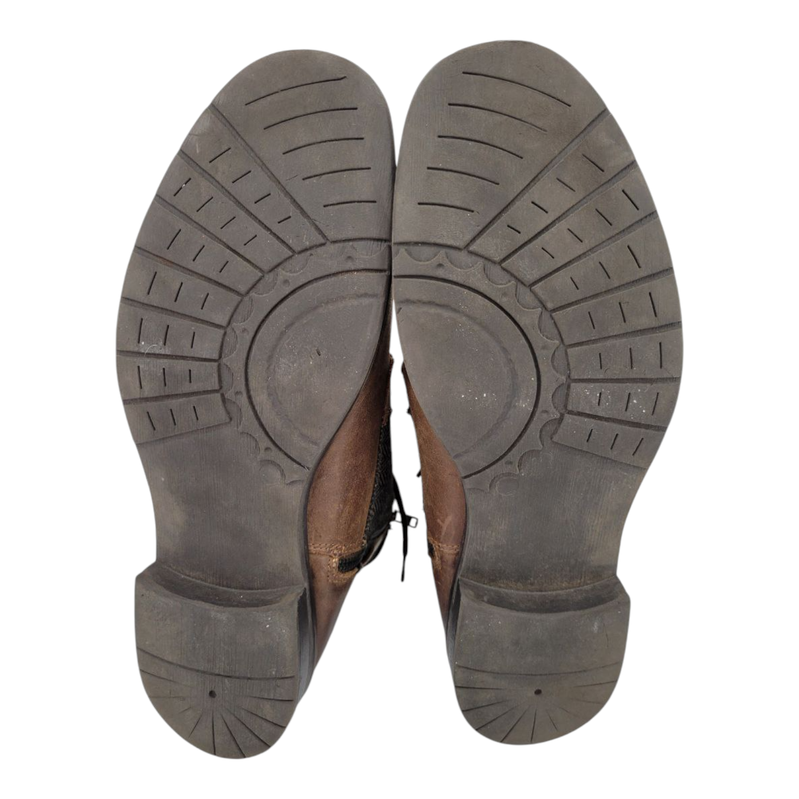 Venturini For Men Brown Leather Lace Up Boots Side Zip Size 10