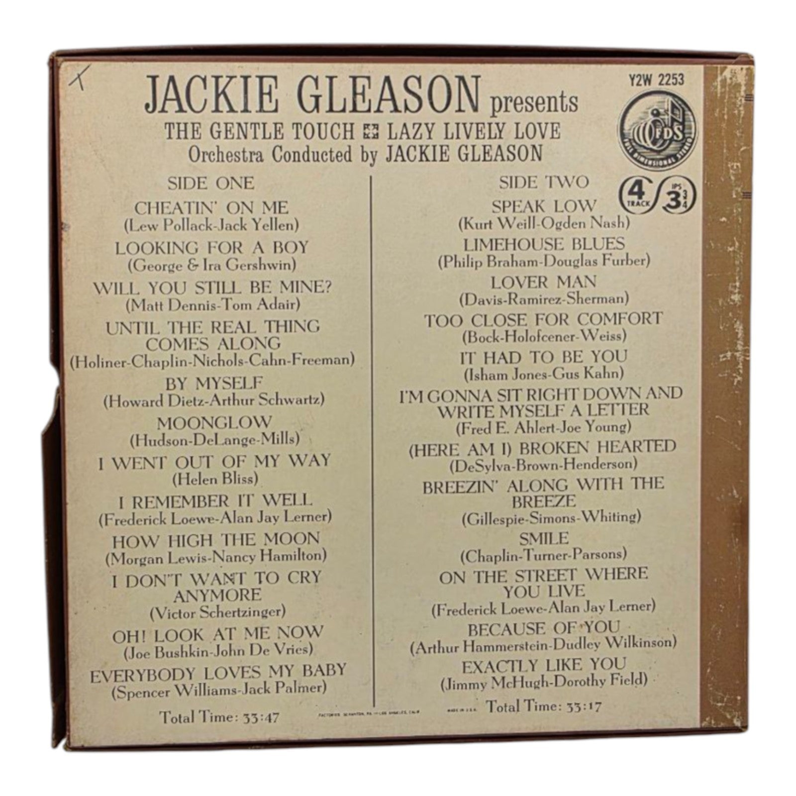 Jackie Gleason The Gentle Touch Lazy Lively Love Reel to Reel Tape Y2W 2253