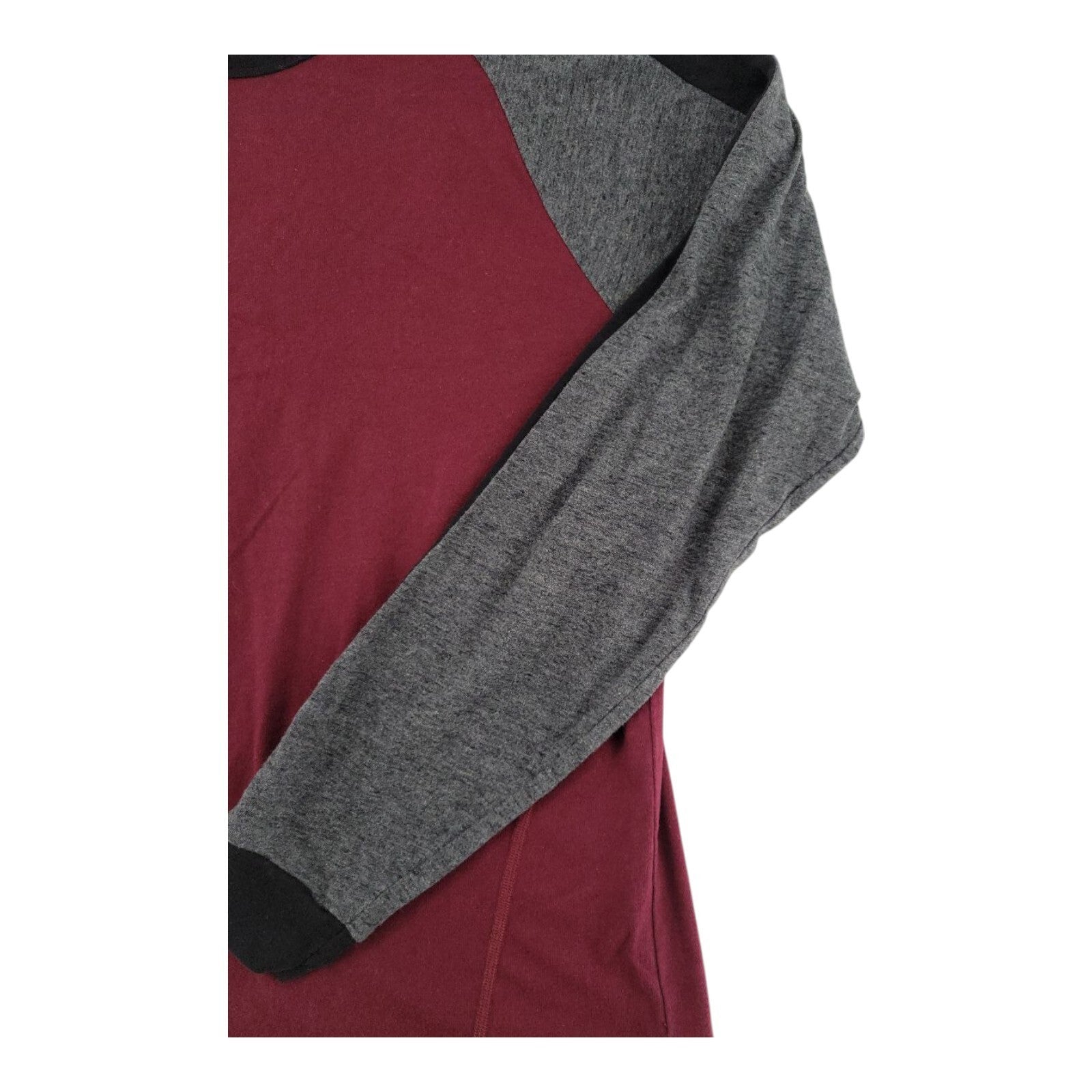 MSX by Michael Strahan Long Sleeve Shirt Maroon Gray Colorblock Size Medium