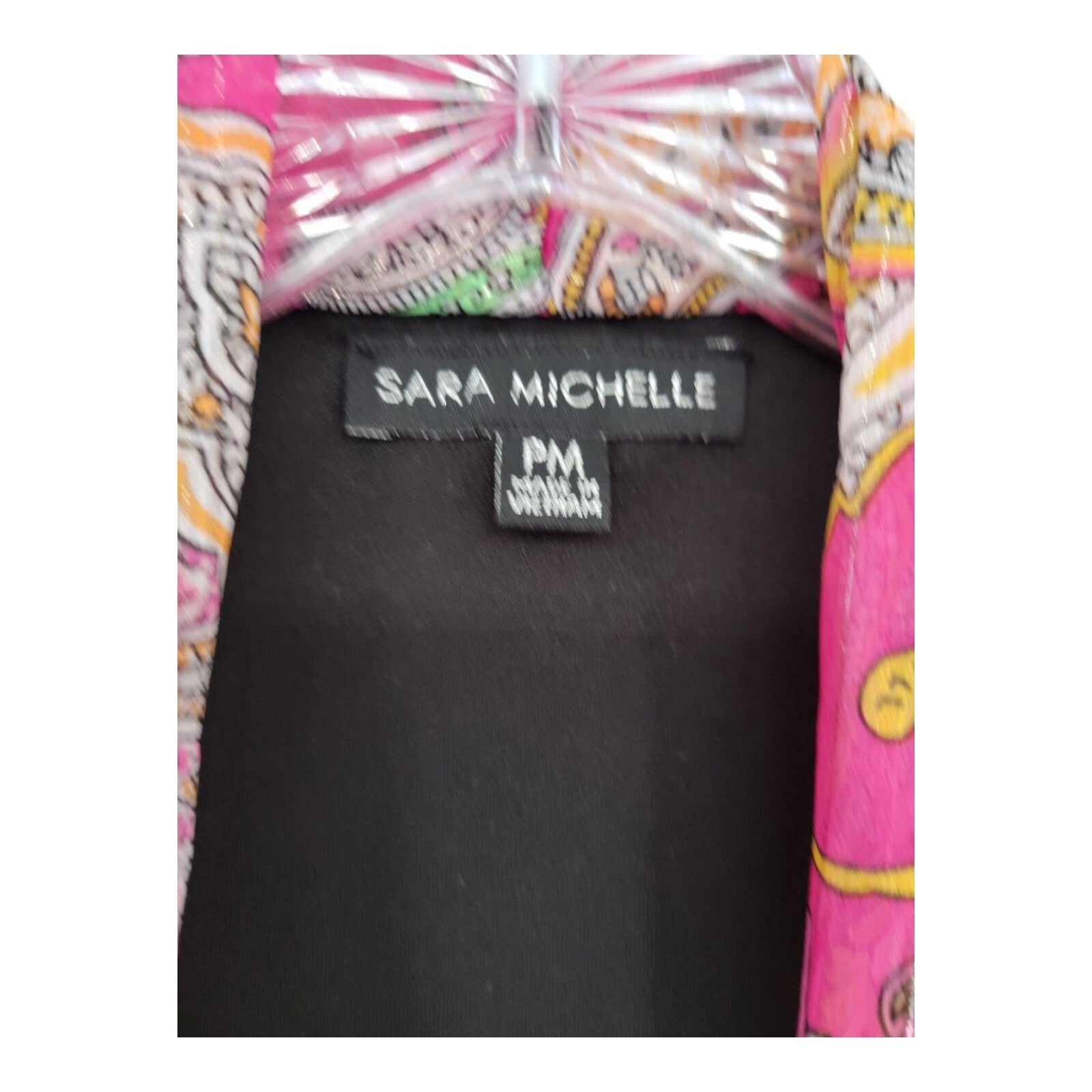 Sara Michelle Pink Paisley Sheer Layered Open Front Top Size PM