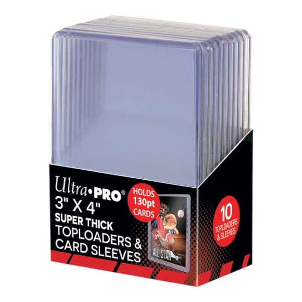 Ultra Pro 3 x 4 Super Thick 130PT Toploader with Thick Card Sleeves 10 Count