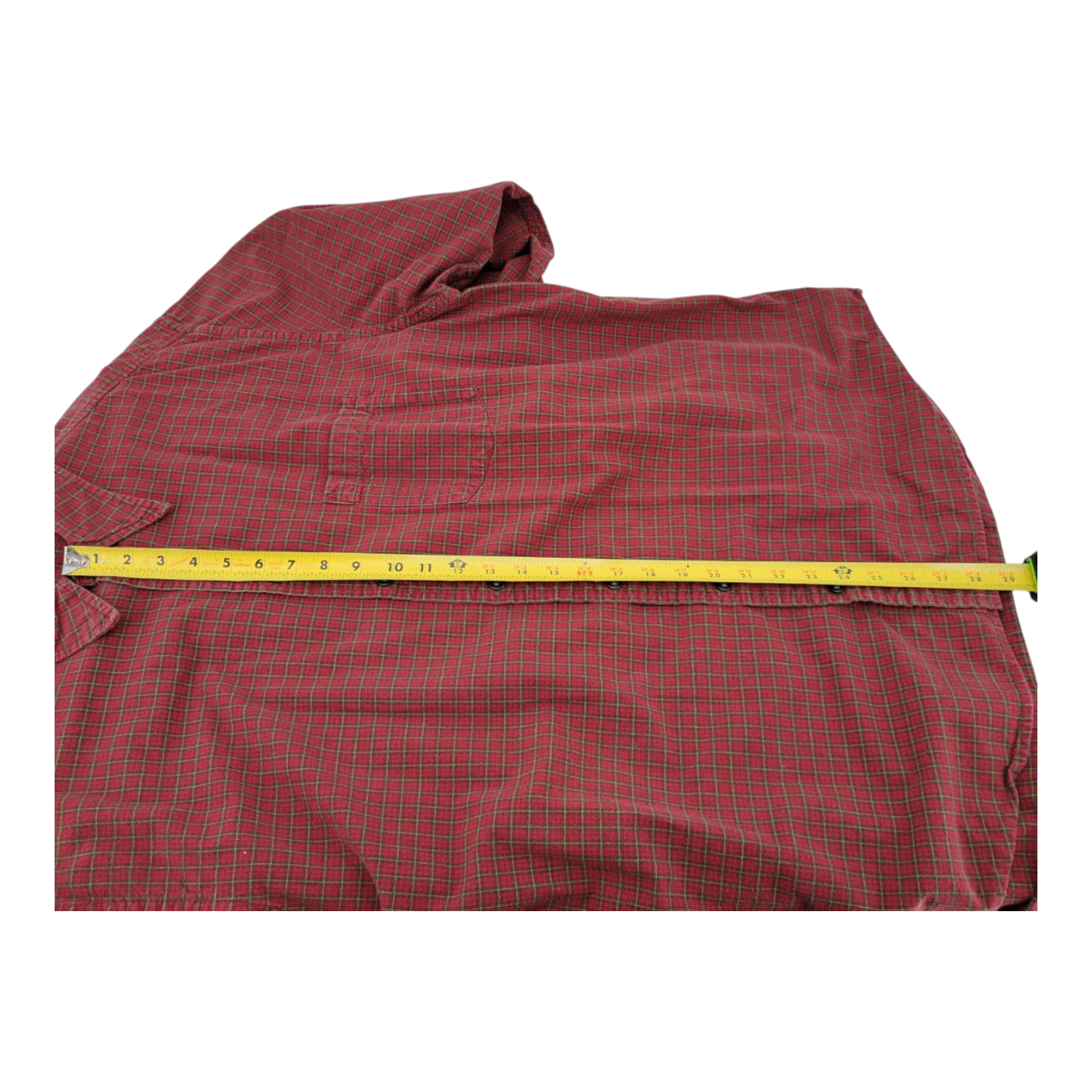 Gap Mens Red Green Plaid Flannel Shirt Long Sleeve XXL