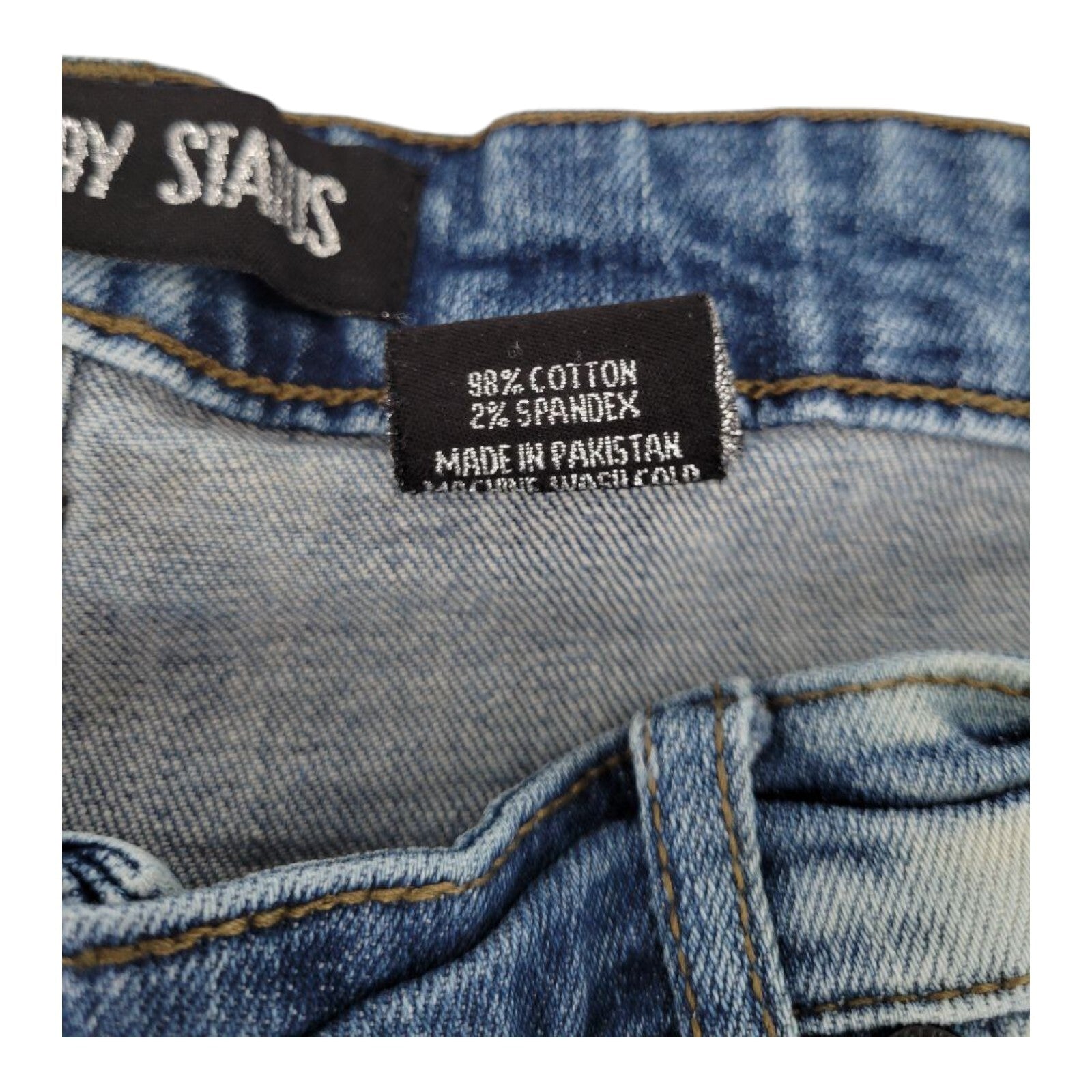 Legendary Status Mens Distressed Moto Blue Stretch Denim Jeans 38x29