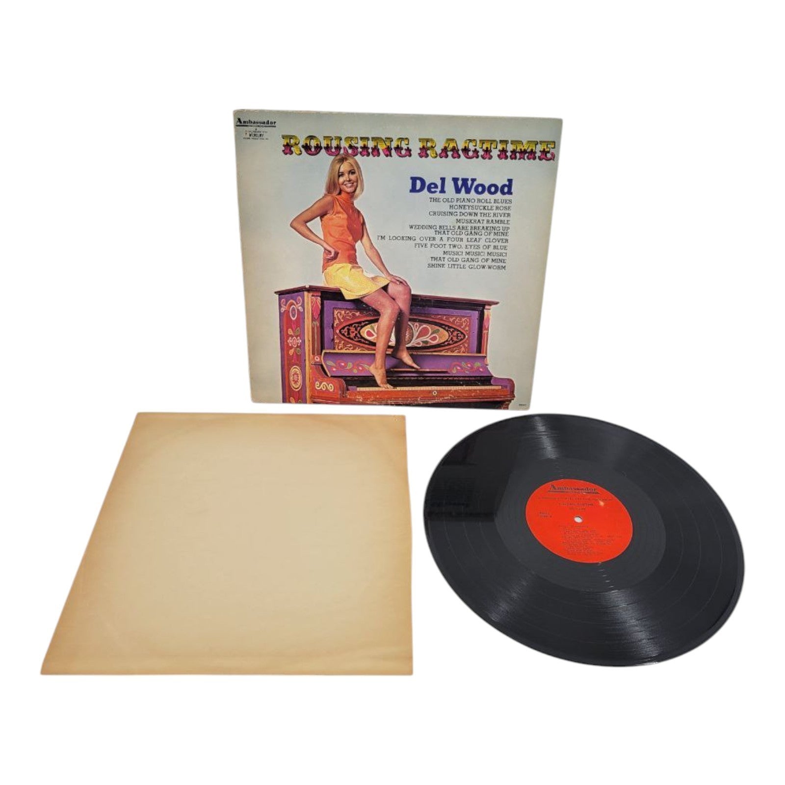 Del Wood Rousing Ragtime Vinyl LP 98062 Ambassador Records