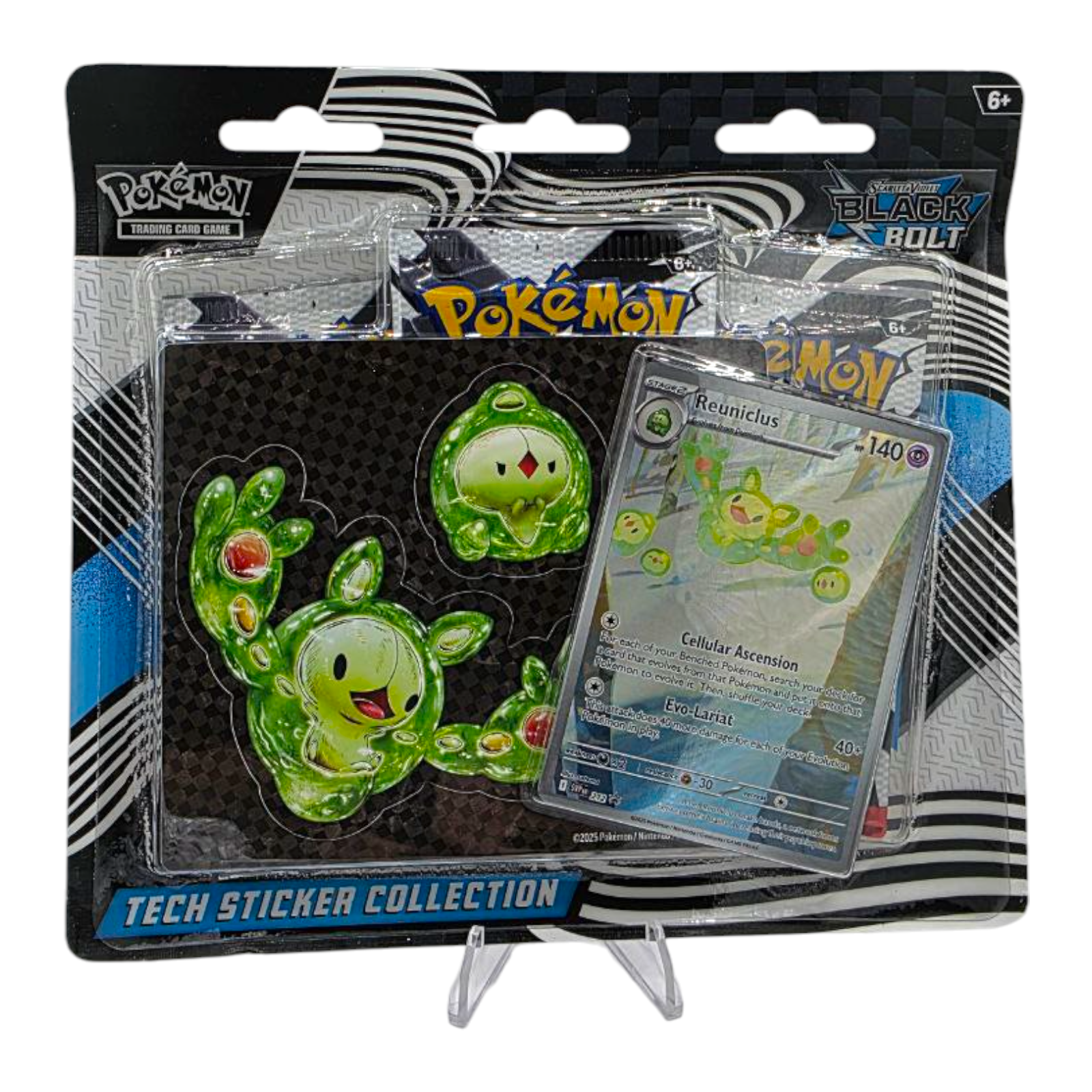 Pokémon TCG Scarlet Violet Black Bolt Tech Sticker Collection 3 Pack Blister