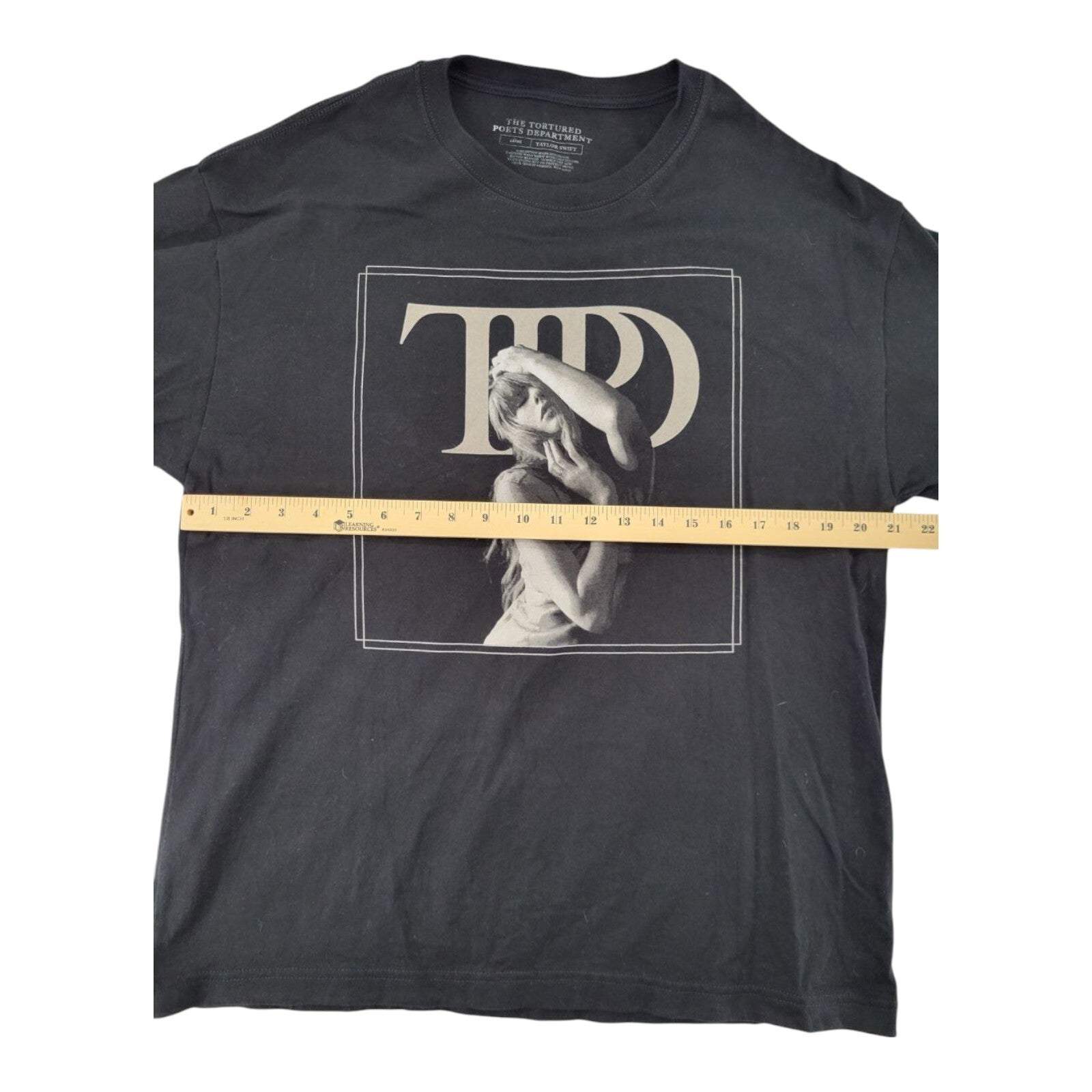 Taylor Swift The Tortured Poets Department T-Shirt Black Graphic Tee Size L