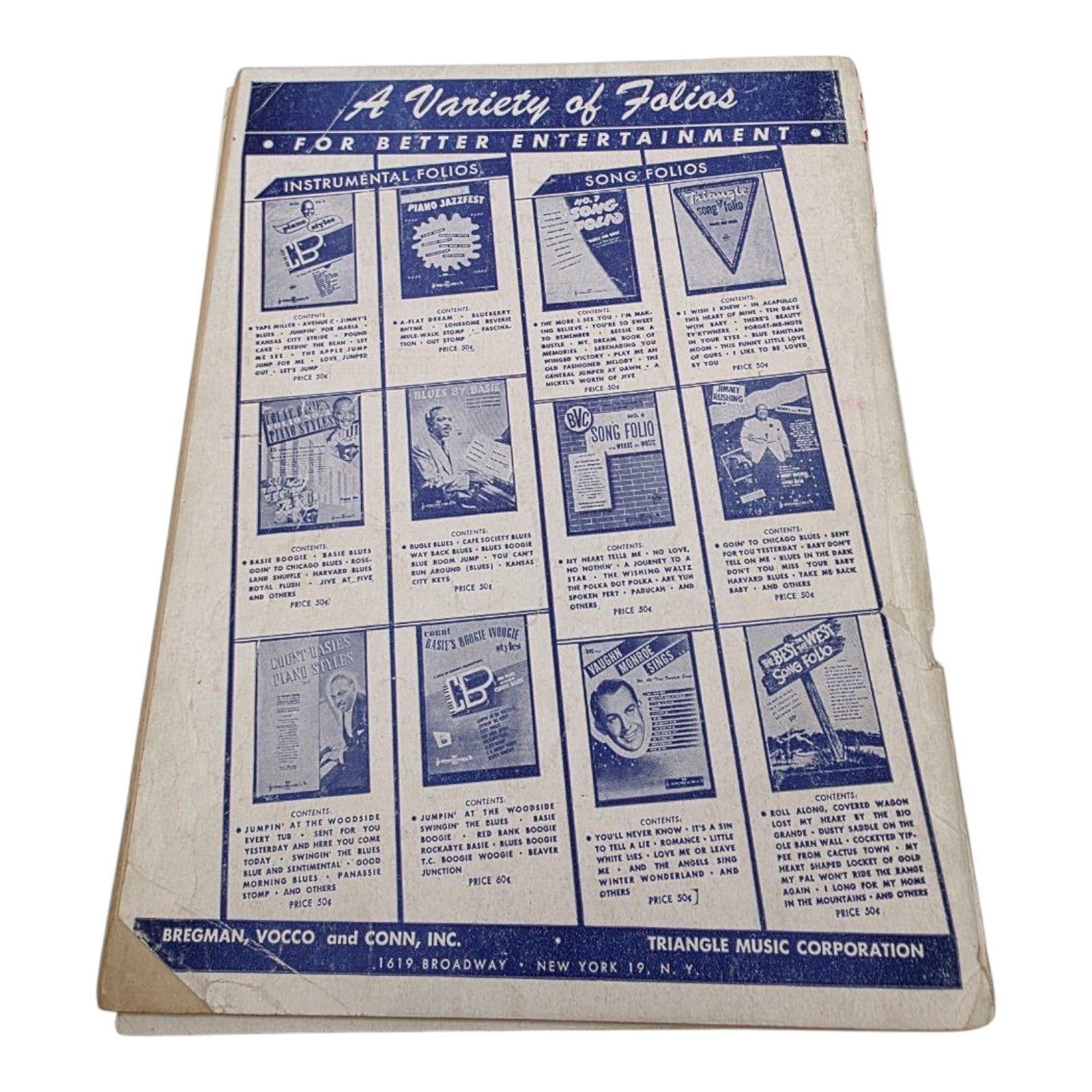 The New BVC Star Spangled Song Folio Number 8 Sheet Music BVC