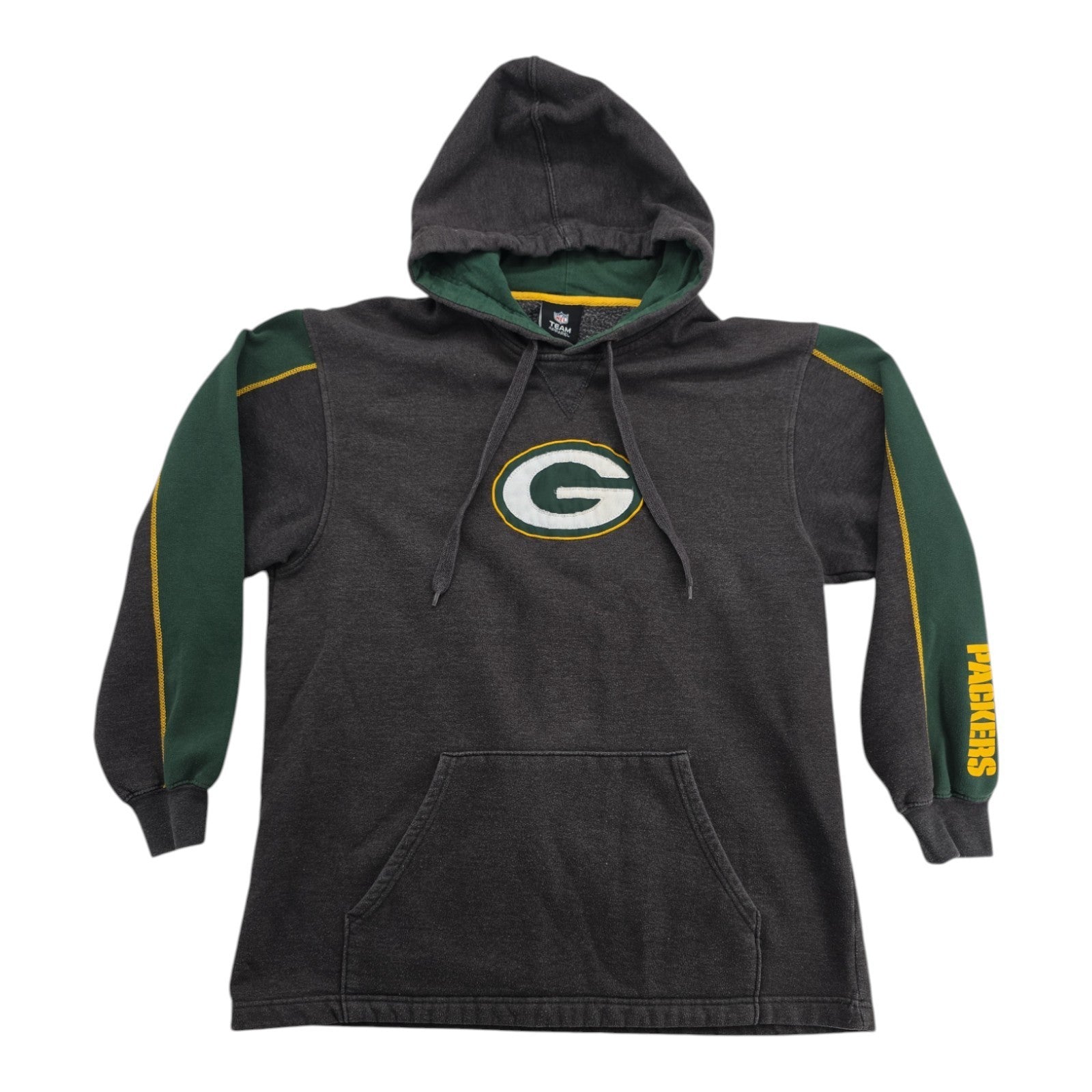 NFL Team Apparel Green Bay Packers Hoodie Men’s L Gray Green Pullover