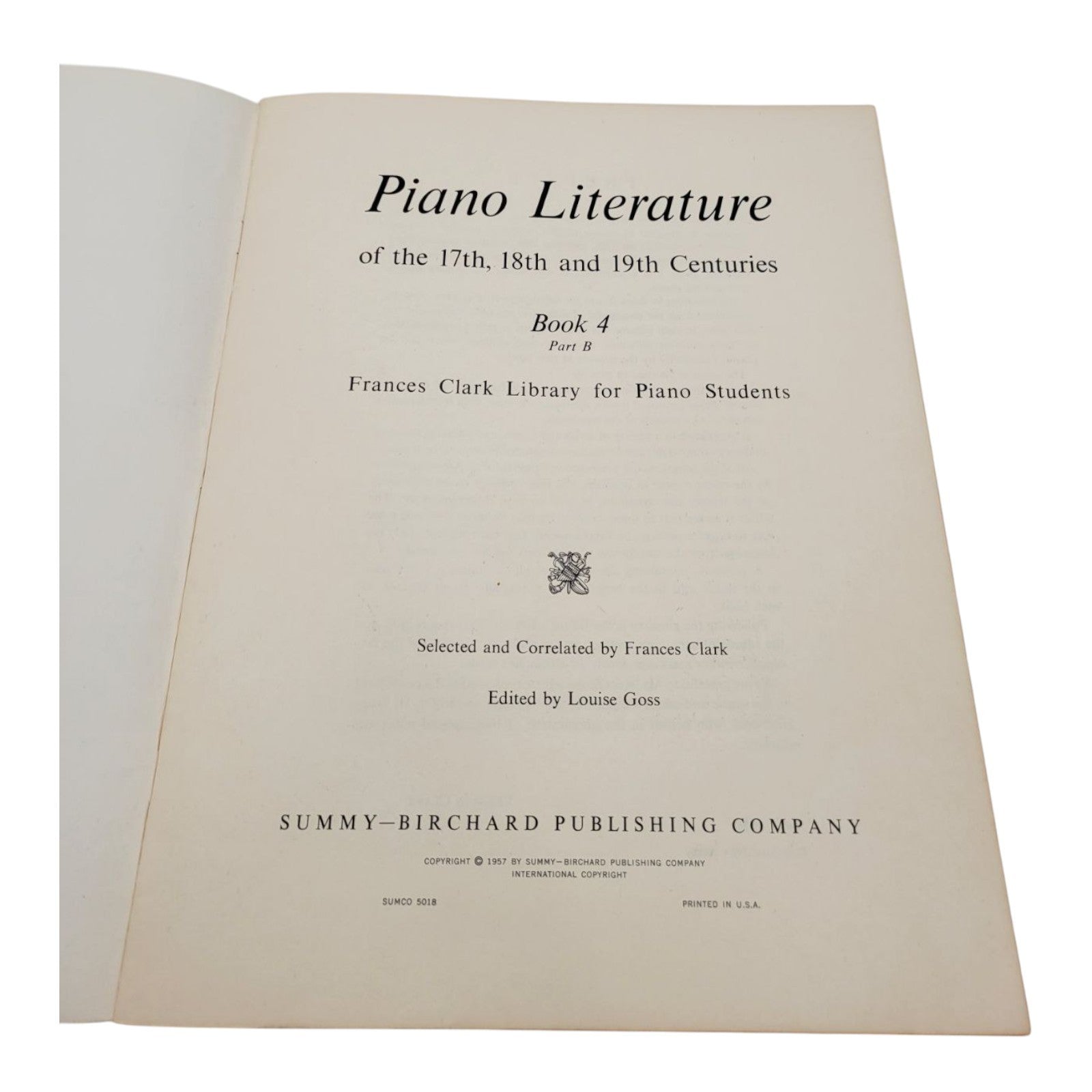 Frances Clark Piano Literature Book 2 and 4B Summy Birchard Publishing Set