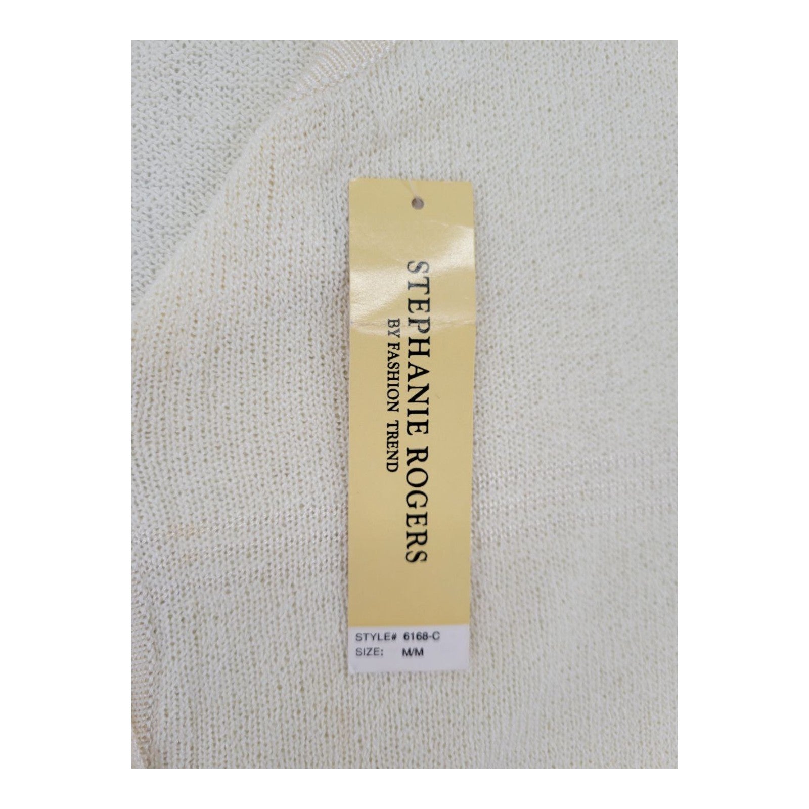 Stephanie Rogers Women's Beige Knit Cardigan M Short Sleeve Button Sweater