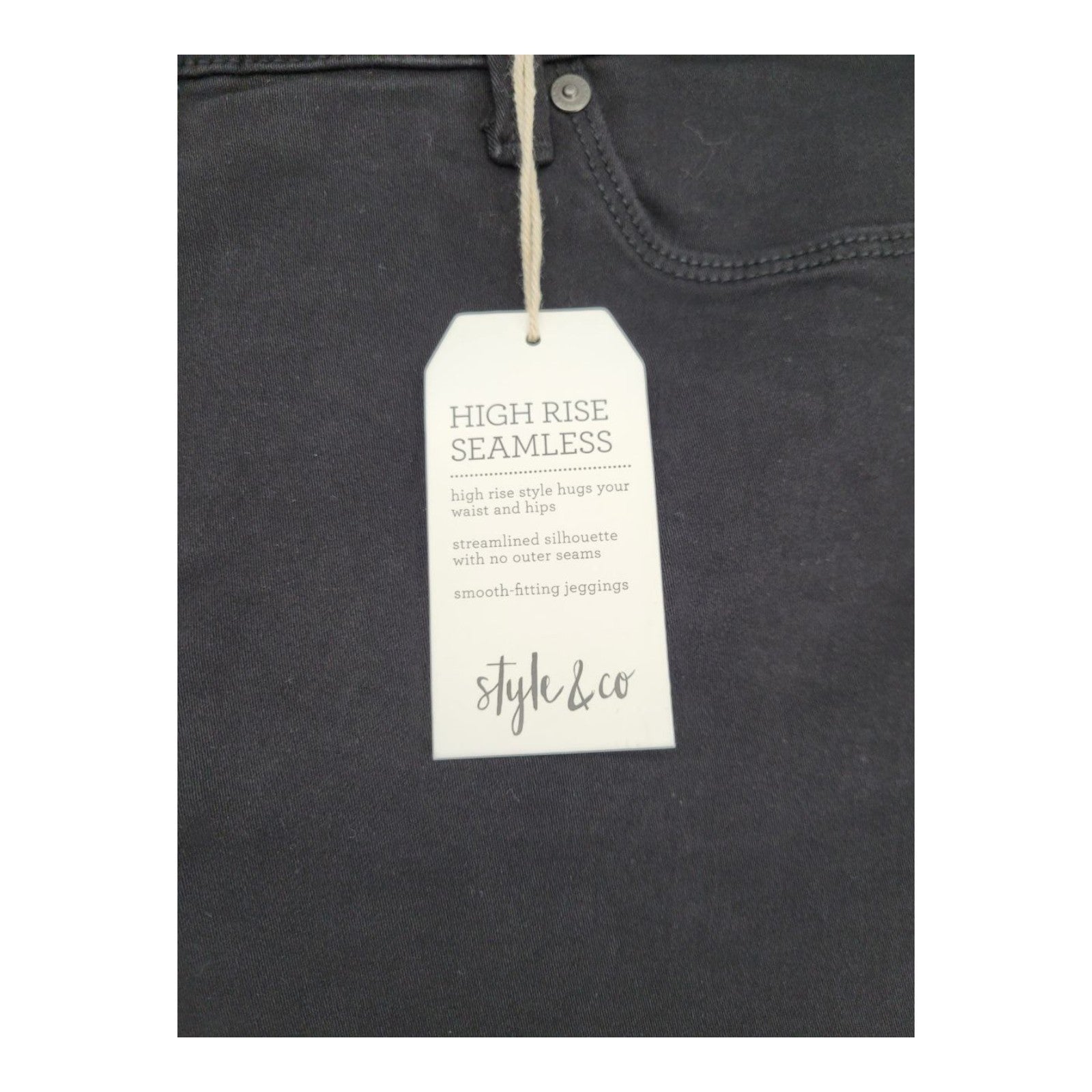 Style & Co Plus High Rise Jeggings 20W Black Ankle Seamless Pants