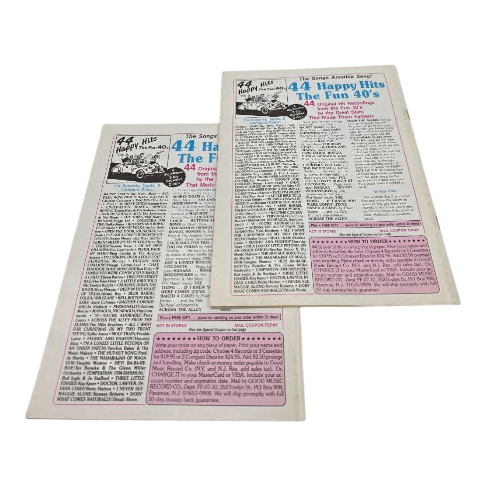 Lot of 2 Sheet Music Magazine Music and Romance Easy Play Editions Vintage