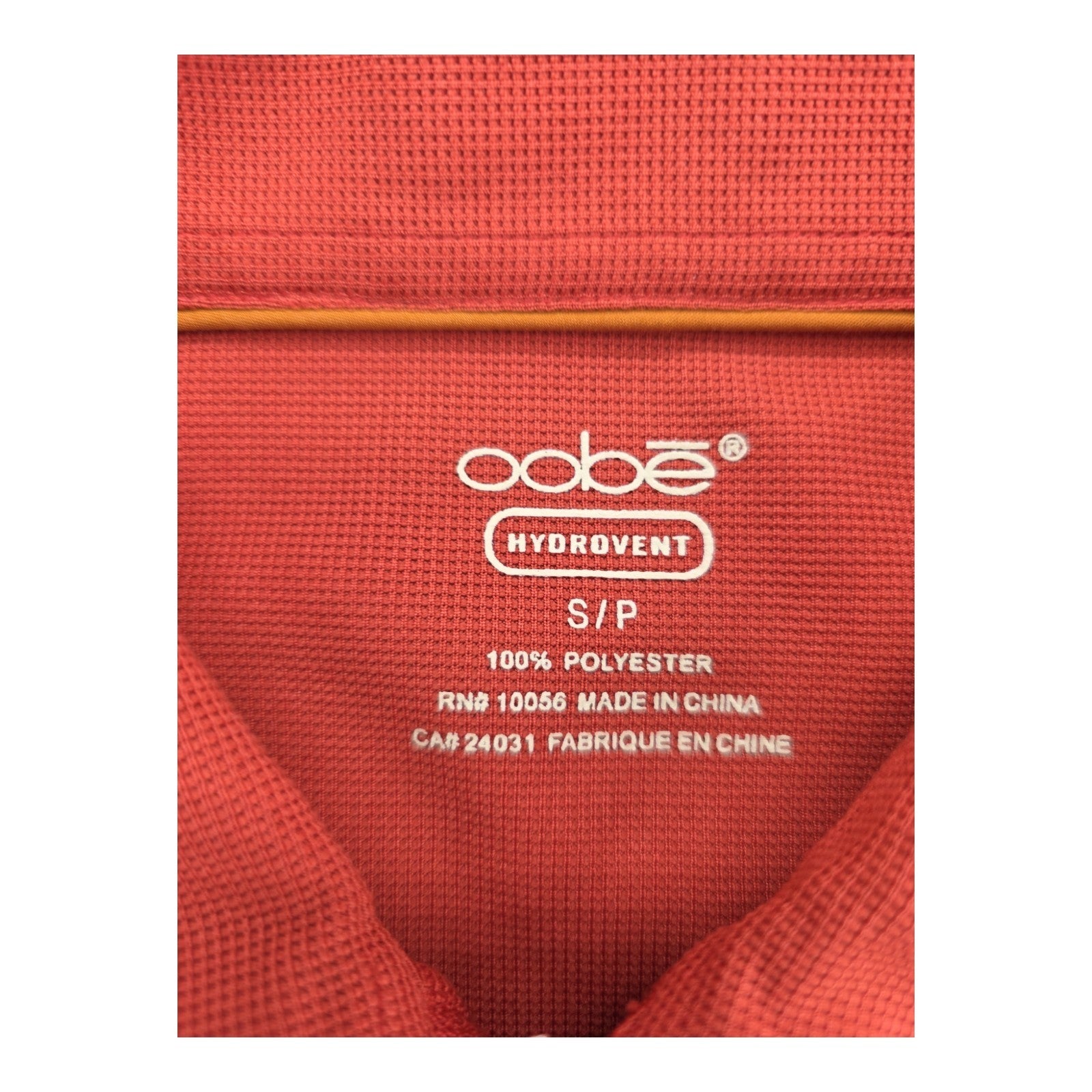 Oobe HydrOvent Adrenaline Polo Shirt Men’s Small Red Quarter Zip Polyester