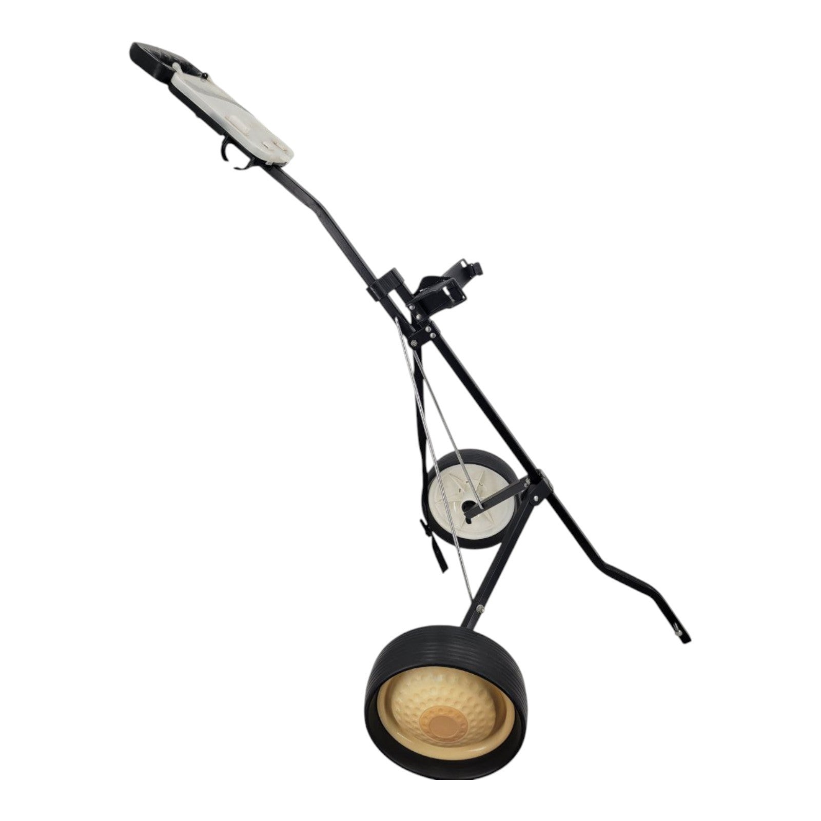 Folding Golf Bag Push Cart With Handle Scorecard Holder Tee Holder