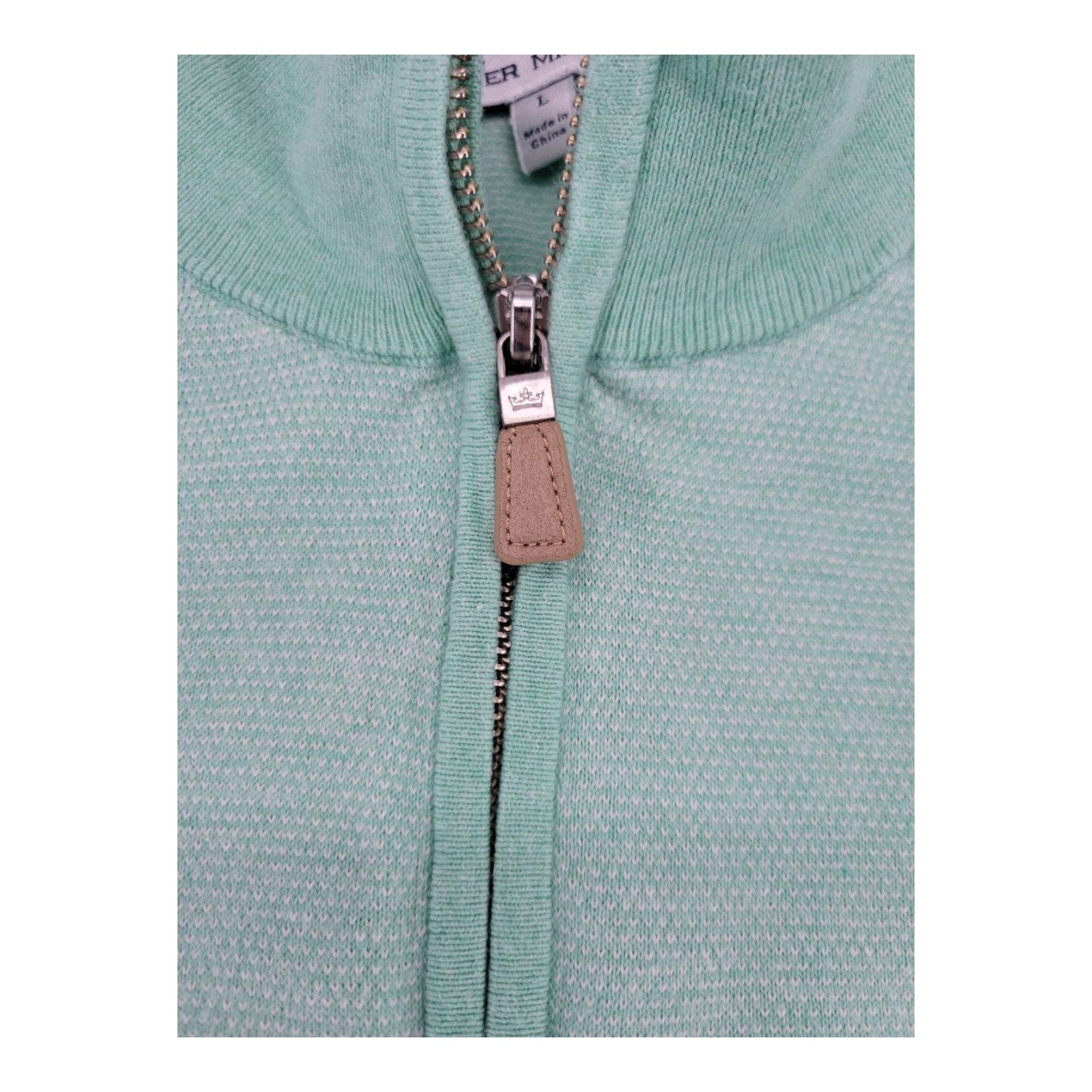 Peter Millar Men's 1/4 Zip Pullover Sweater Green Size L Cotton Blend