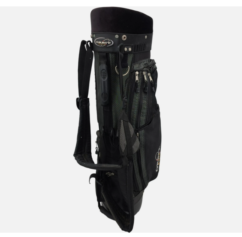 Orbit Four Divider Black Golf Bag With Carrying Strap And Stand