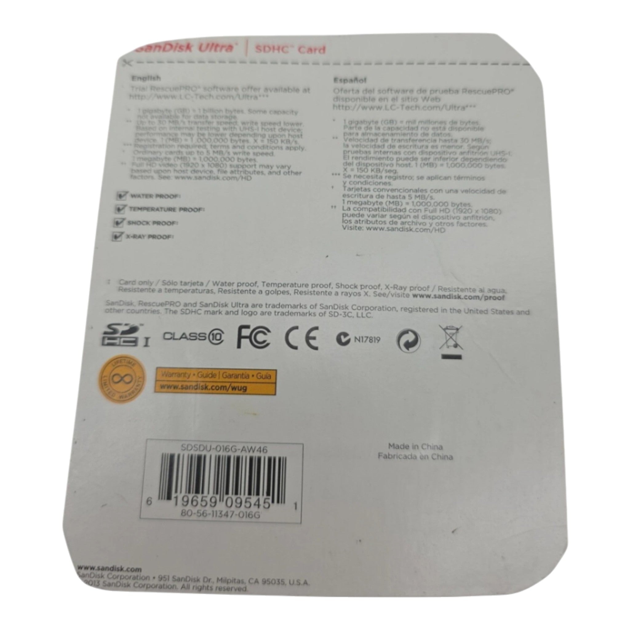 SanDisk Ultra 16GB SDHC Card Memory Card Speed Class 10 30MB/s 200X Full HD