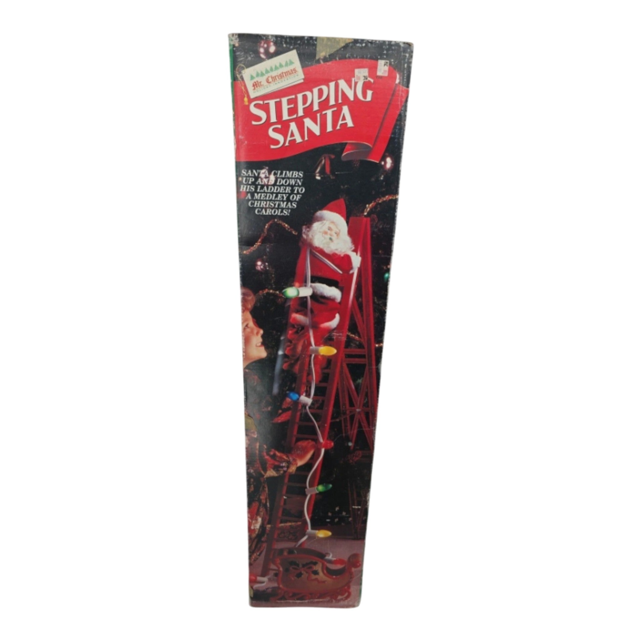 Mr. Christmas Stepping Santa Animated Climbing Ladder with Sleigh & Lights Music