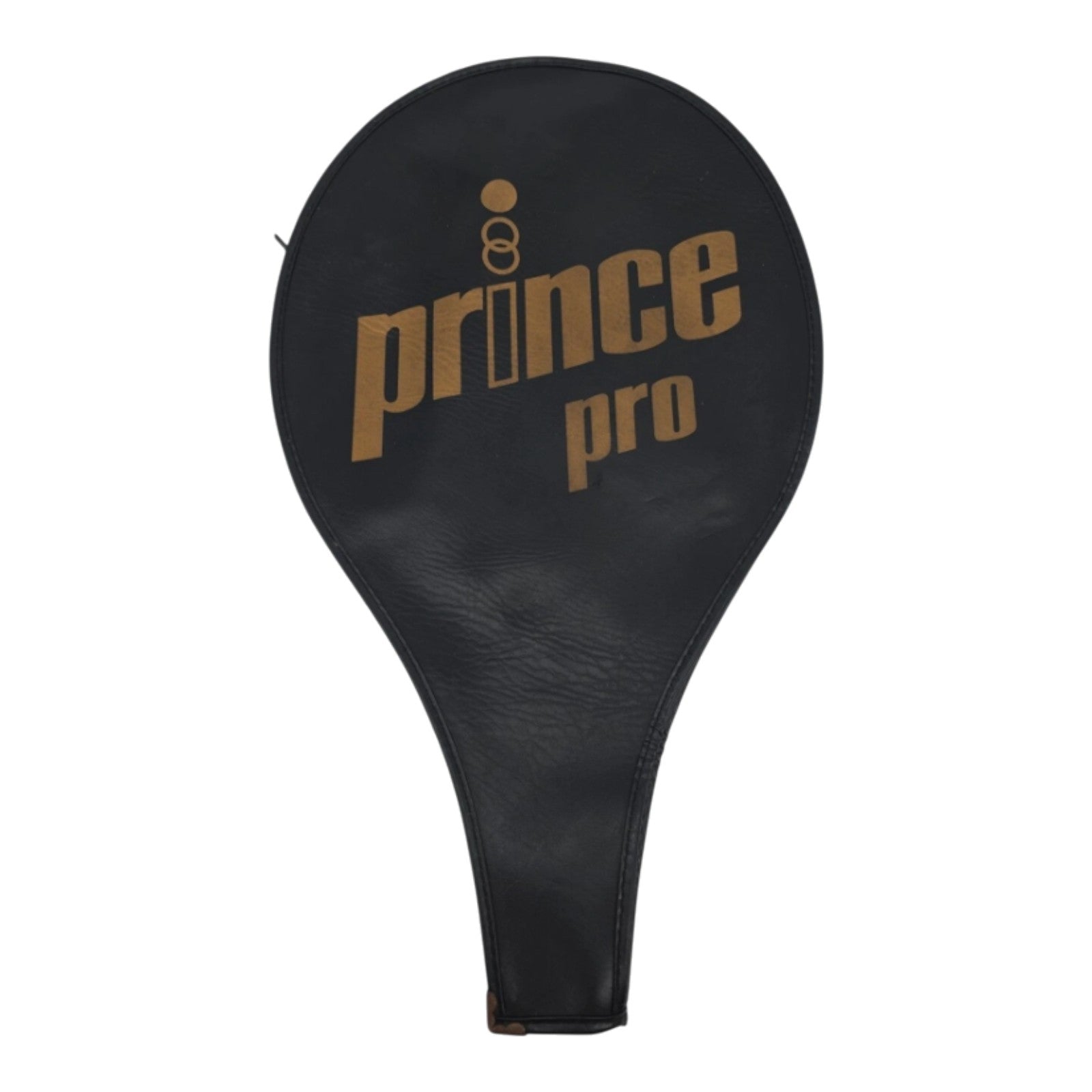 Prince Pro Vintage Tennis Racquet Cover Black with Gold Logo Cover Only